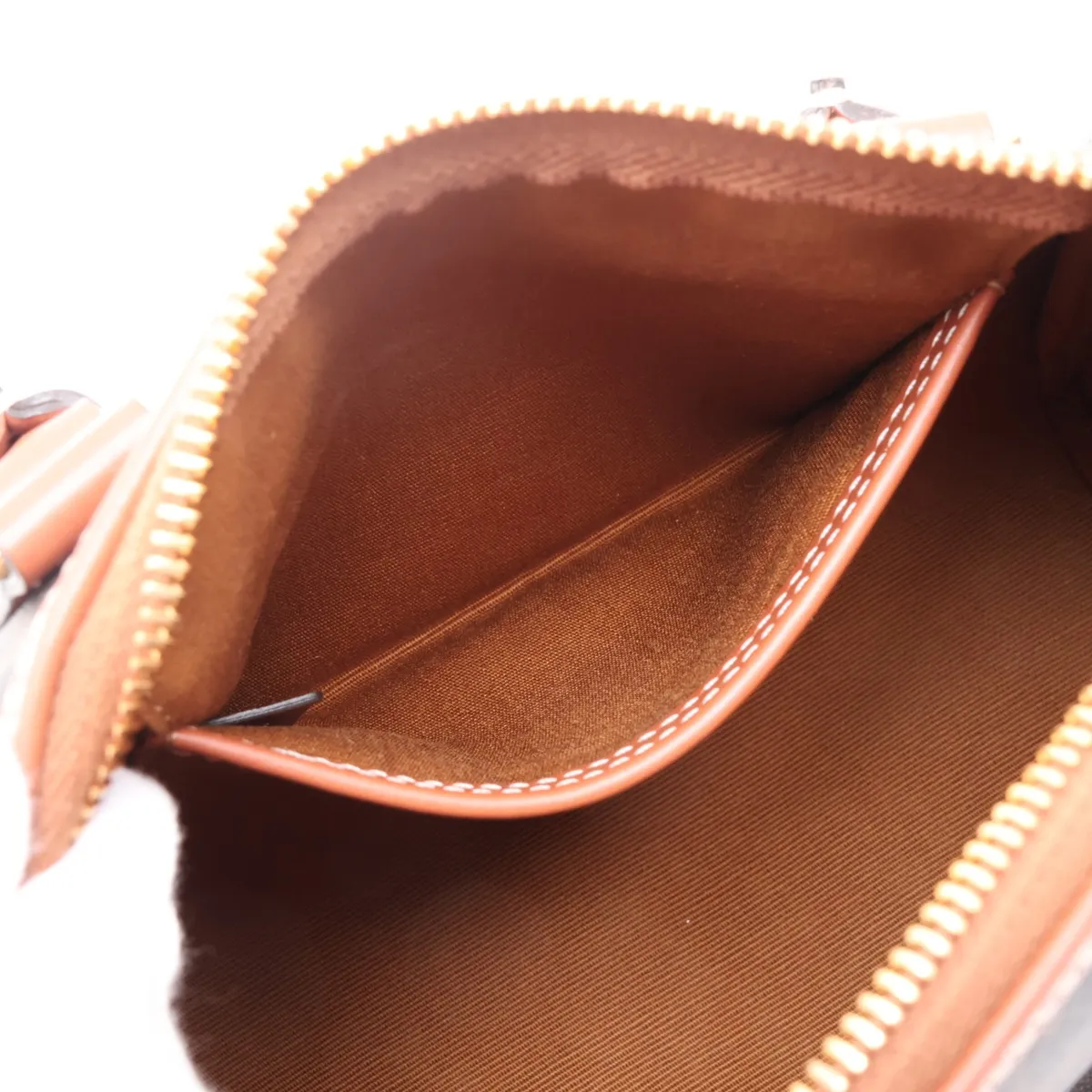 Cuir Triomphe Small Boston PVC x Leather 2-Way Handbag Brown — view 9