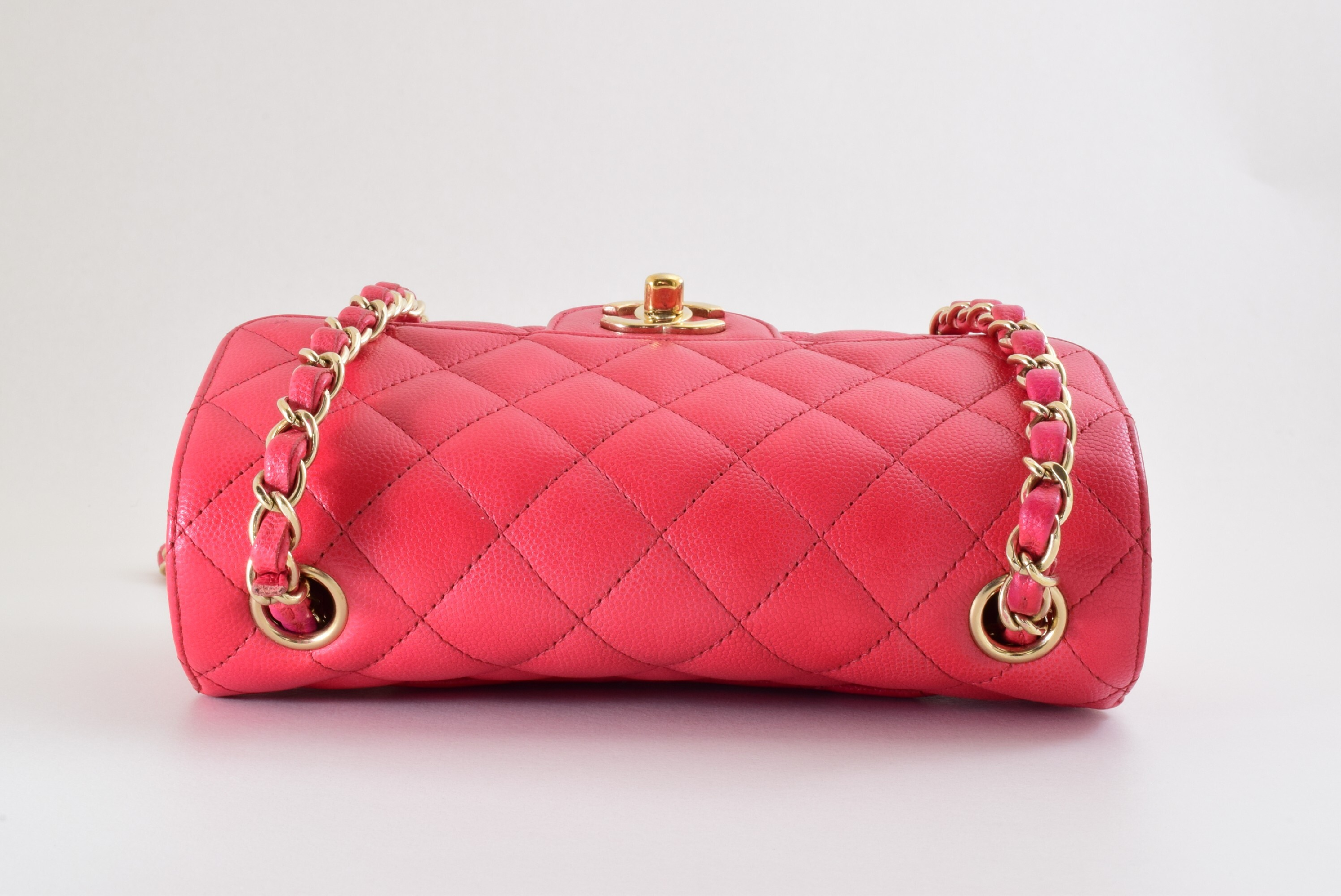 Matelassé Mini Caviar Skin Chain Shoulder Bag — view 3