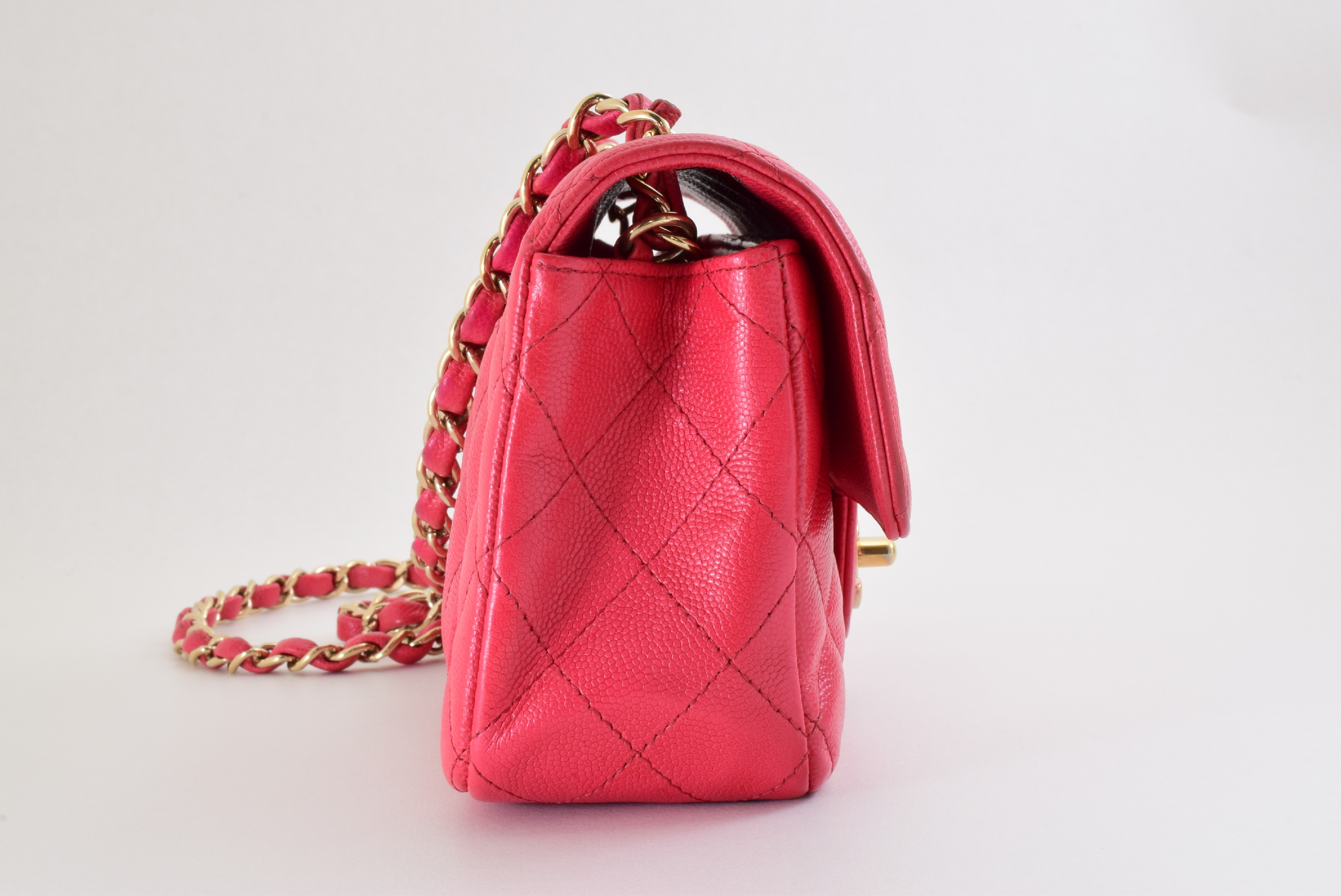 Matelassé Mini Caviar Skin Chain Shoulder Bag — view 5