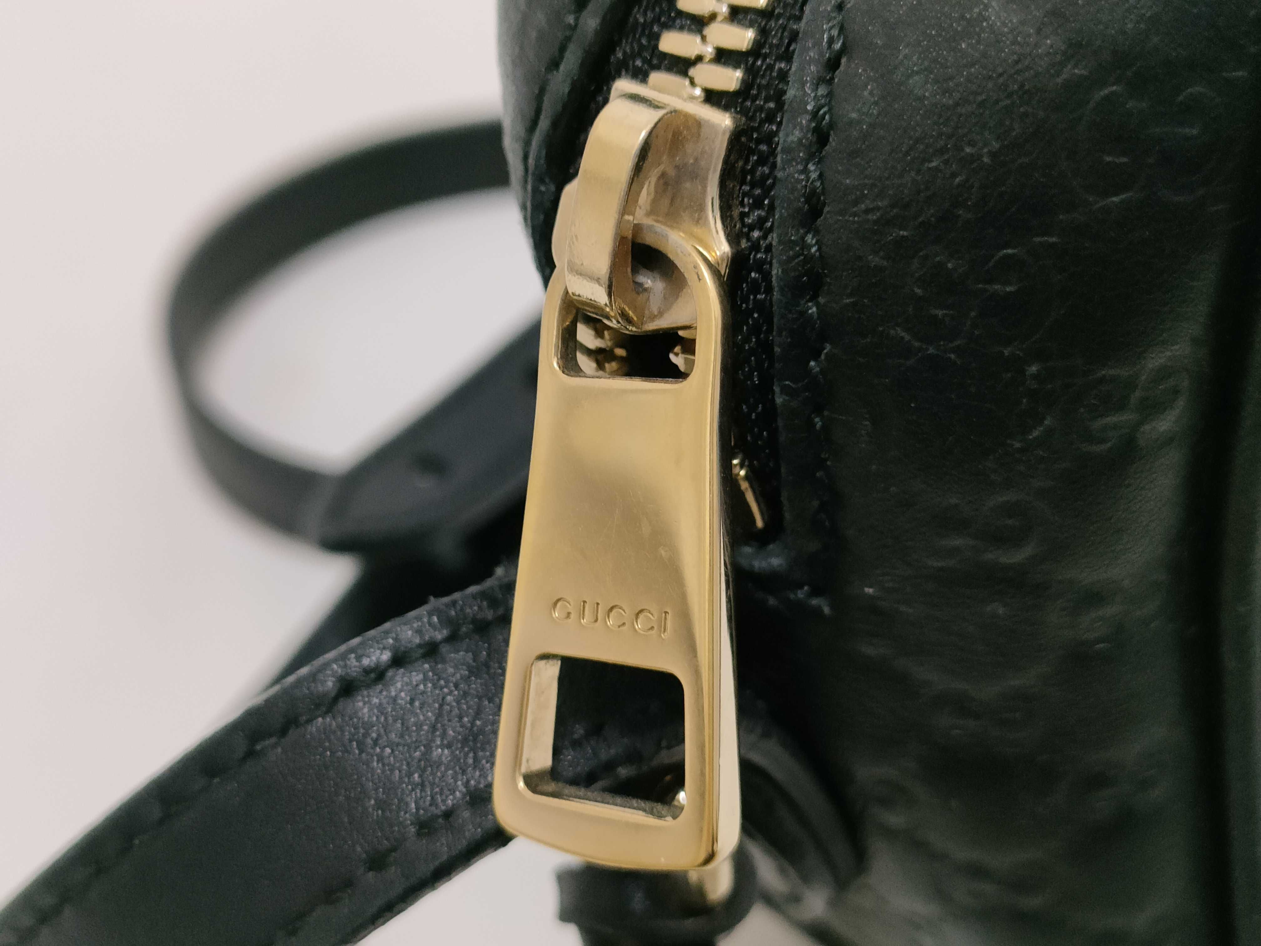 Microguccissima Leather Shoulder Bag, Black, 449413 (Outlet) — view 14