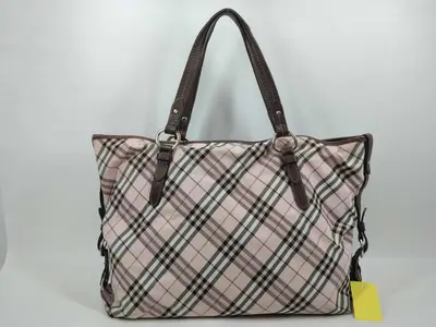 Blue Label Pink Check Tote Bag