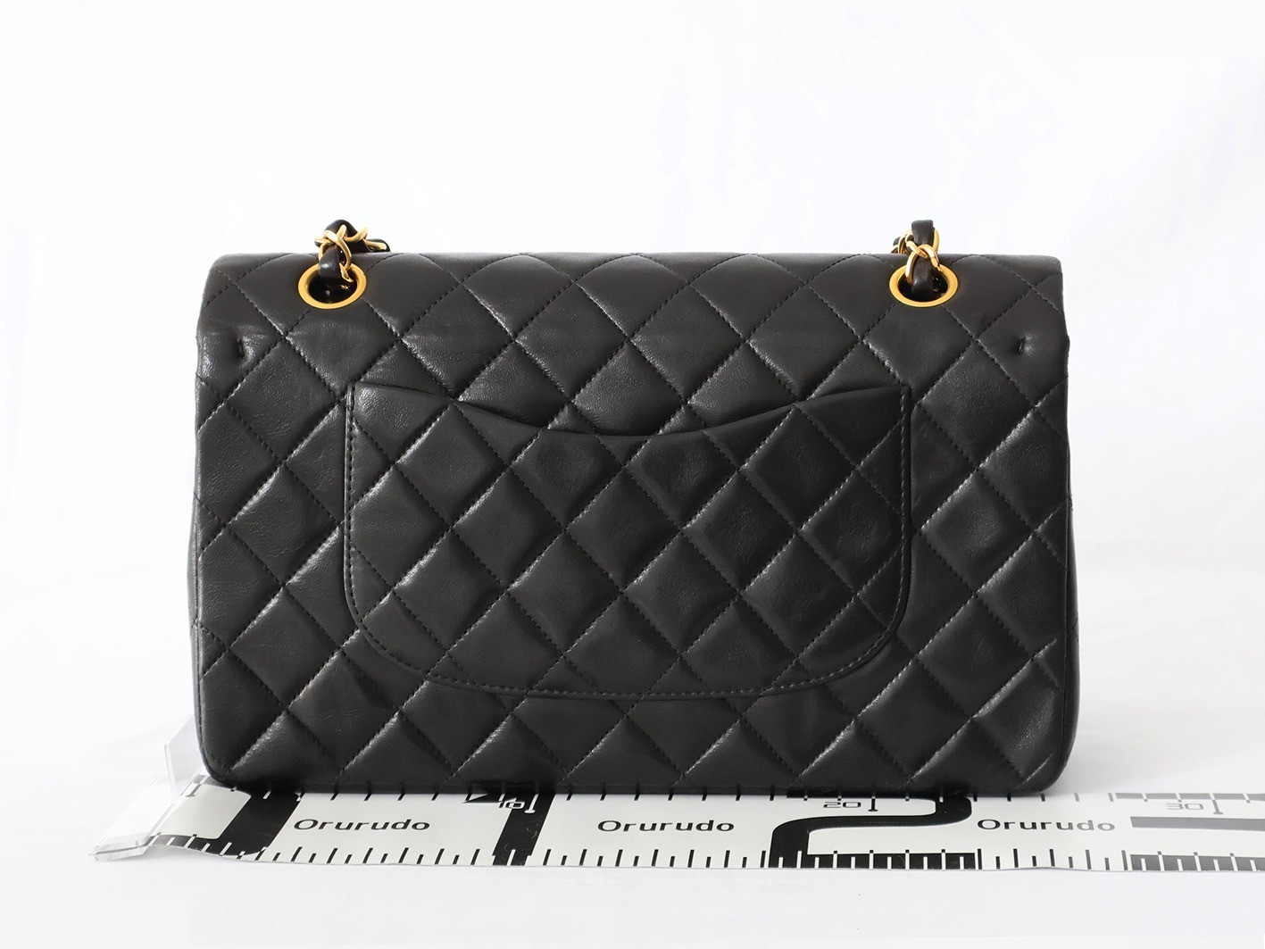 Matelassé 25 Lambskin Double Flap Double Chain Shoulder Bag, Black — view 2