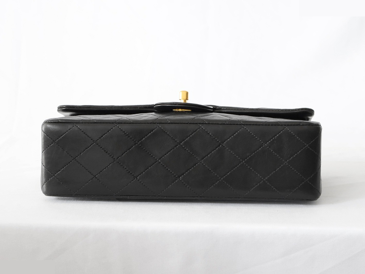 Matelassé 25 Lambskin Double Flap Double Chain Shoulder Bag, Black — view 5