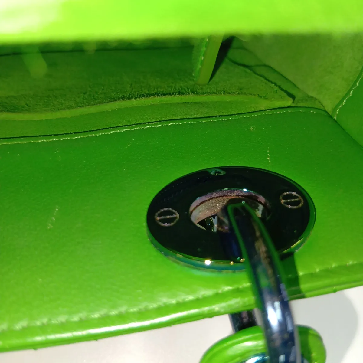 Cannage Lady Dior Leather 2-Way Handbag, Green — view 12