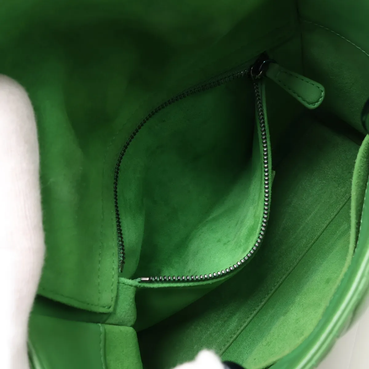 Cannage Lady Dior Leather 2-Way Handbag, Green — view 9