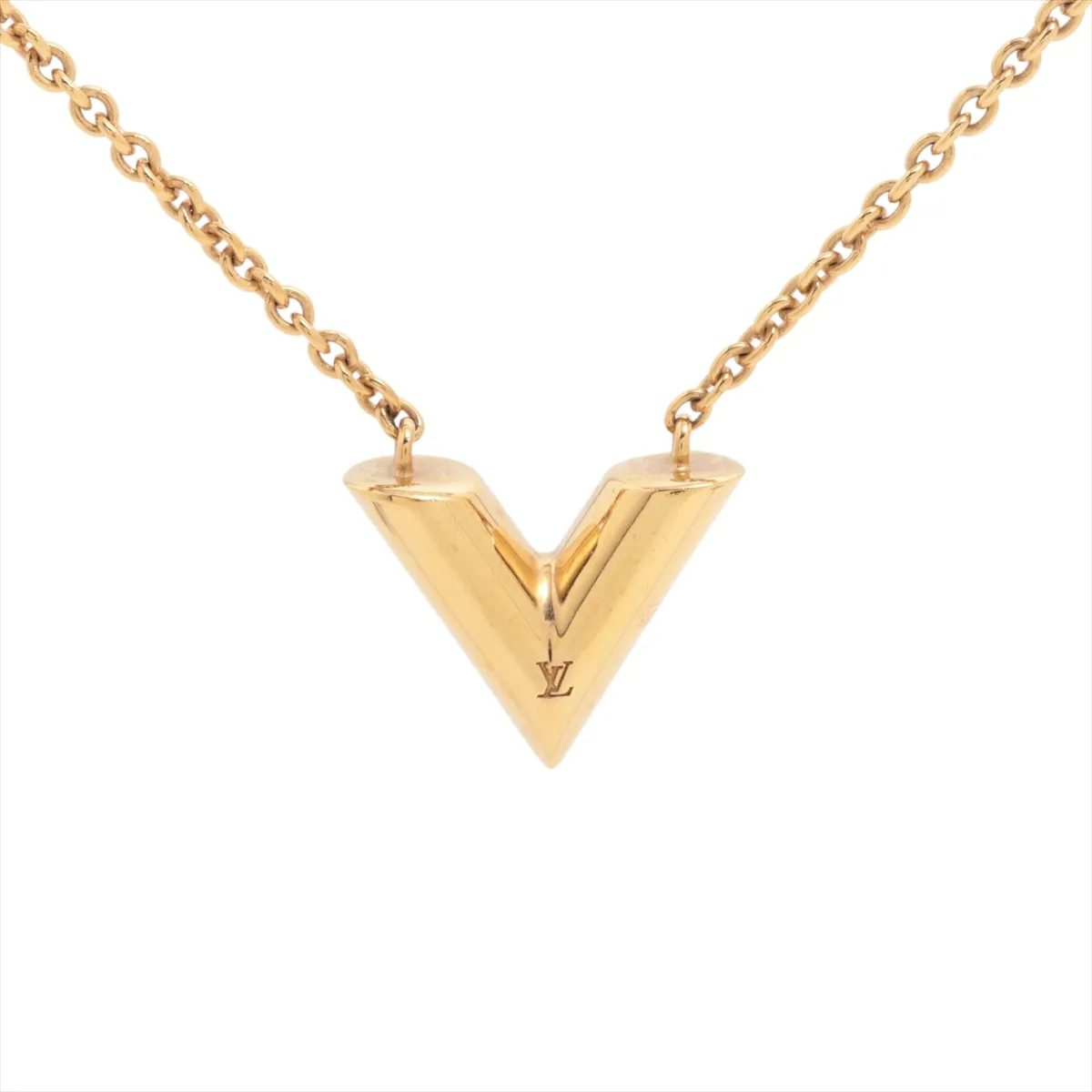 M00857 Essential V LE1255 Necklace, GP Gold. Shows signs of wear including
