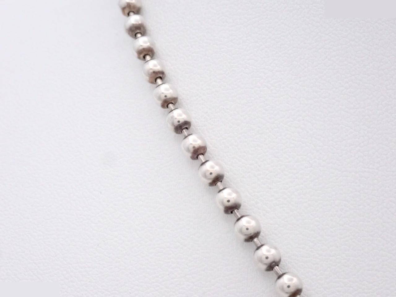 Silver ball chain heart necklace, 925 sterling silver, 21.9g — view 2