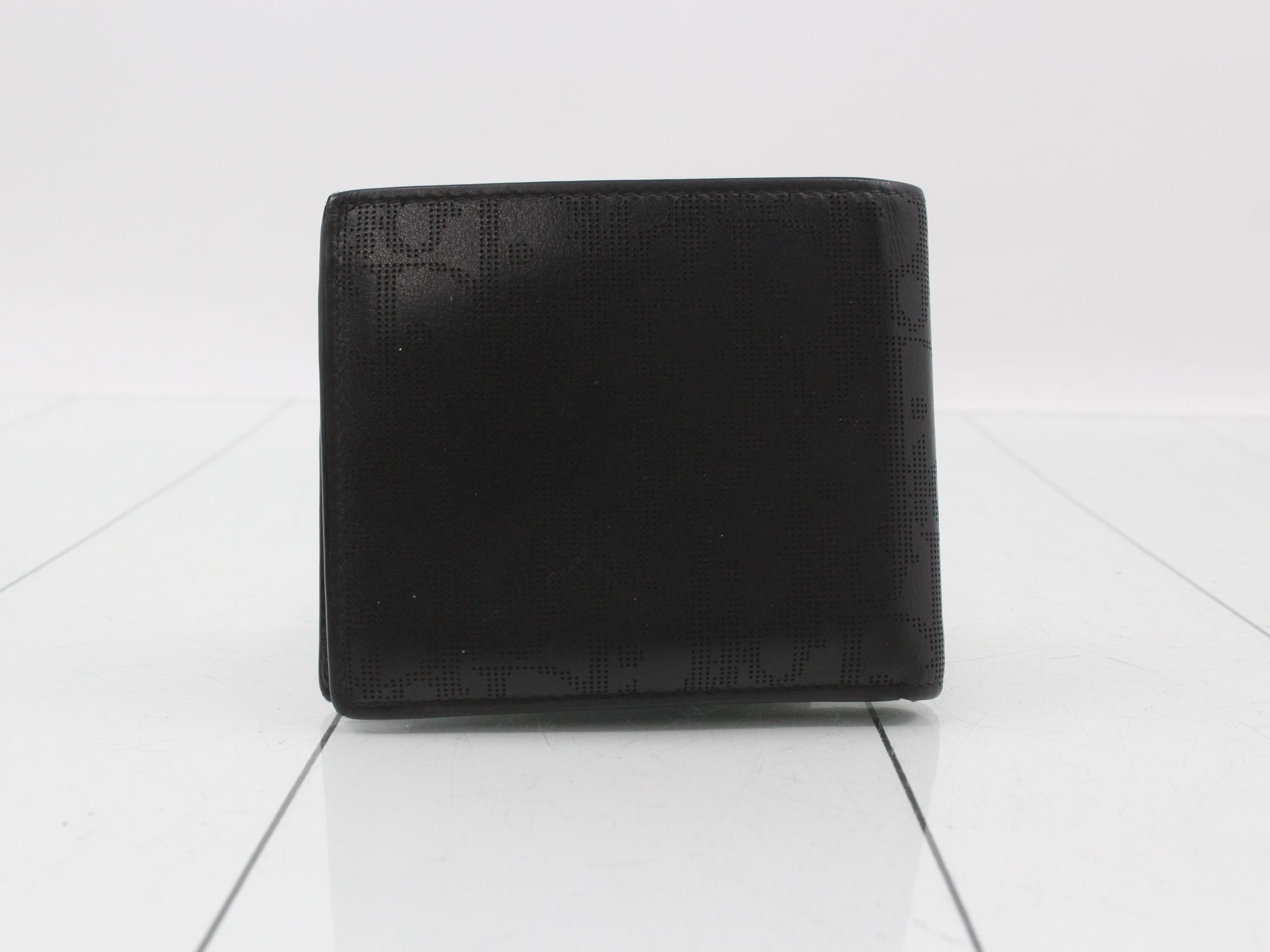 Bi-fold wallet, Trotter pattern, black leather — view 2