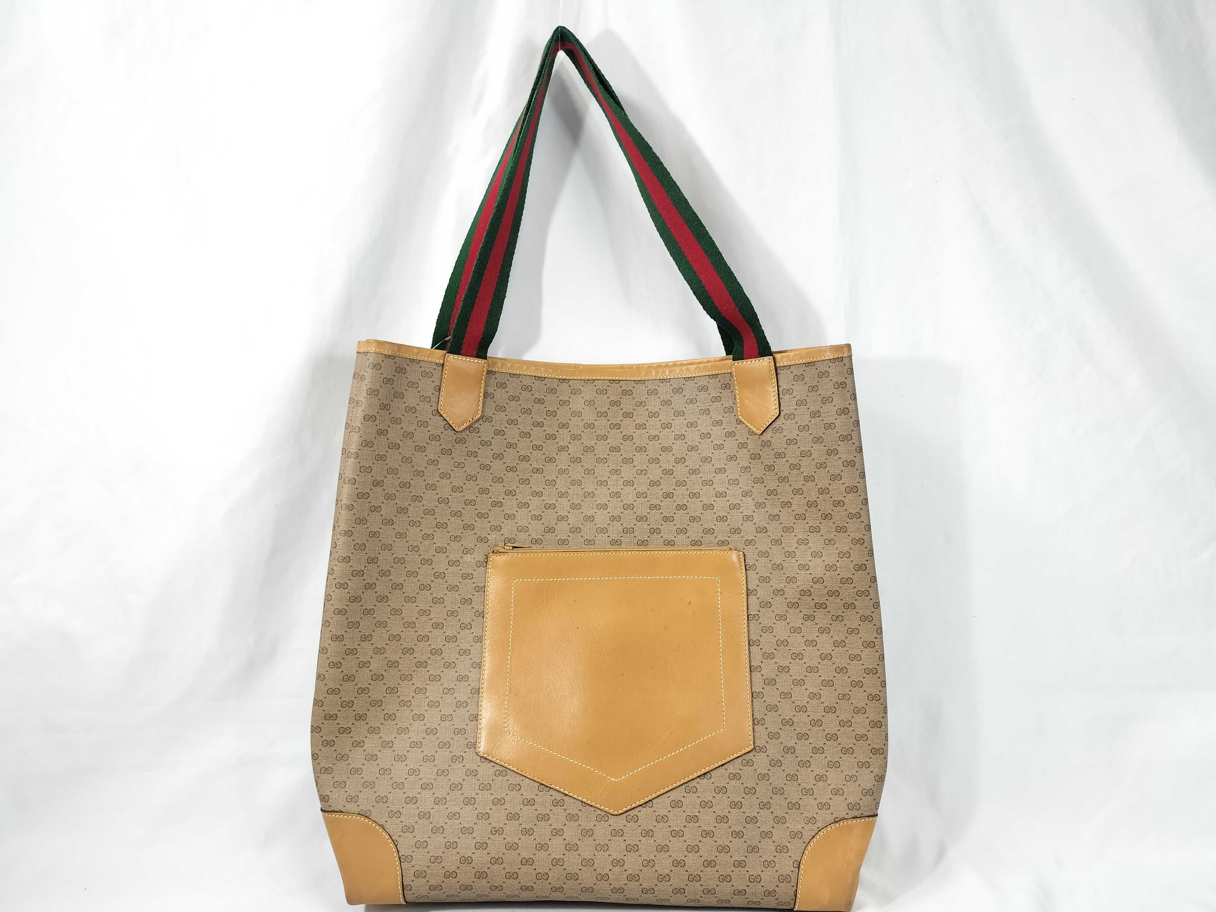 OLD Gucci Micro GG Leather Pocket Tote Bag