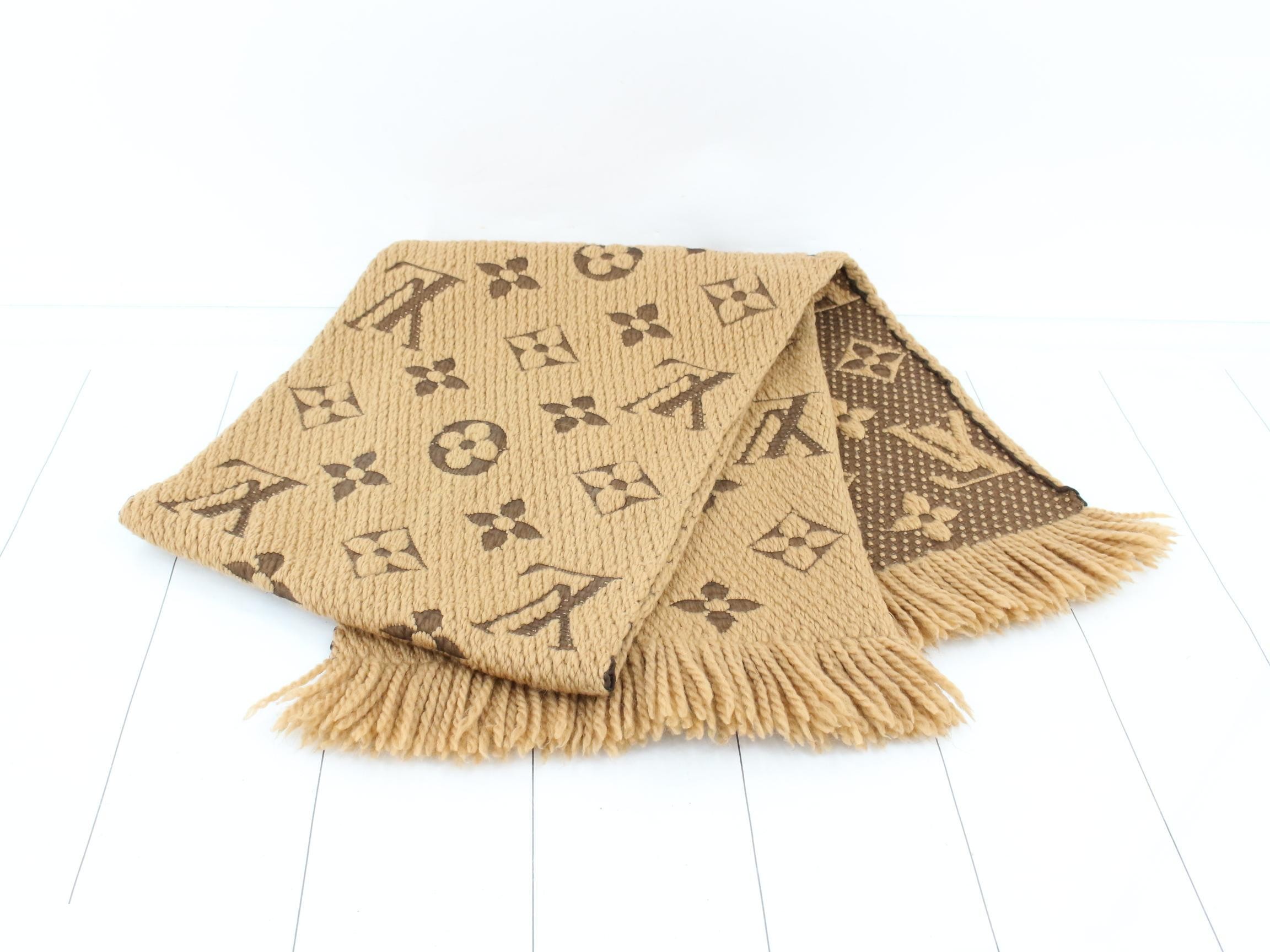Logo Mania Long Scarf, Brown, with domestic tag. — view 3