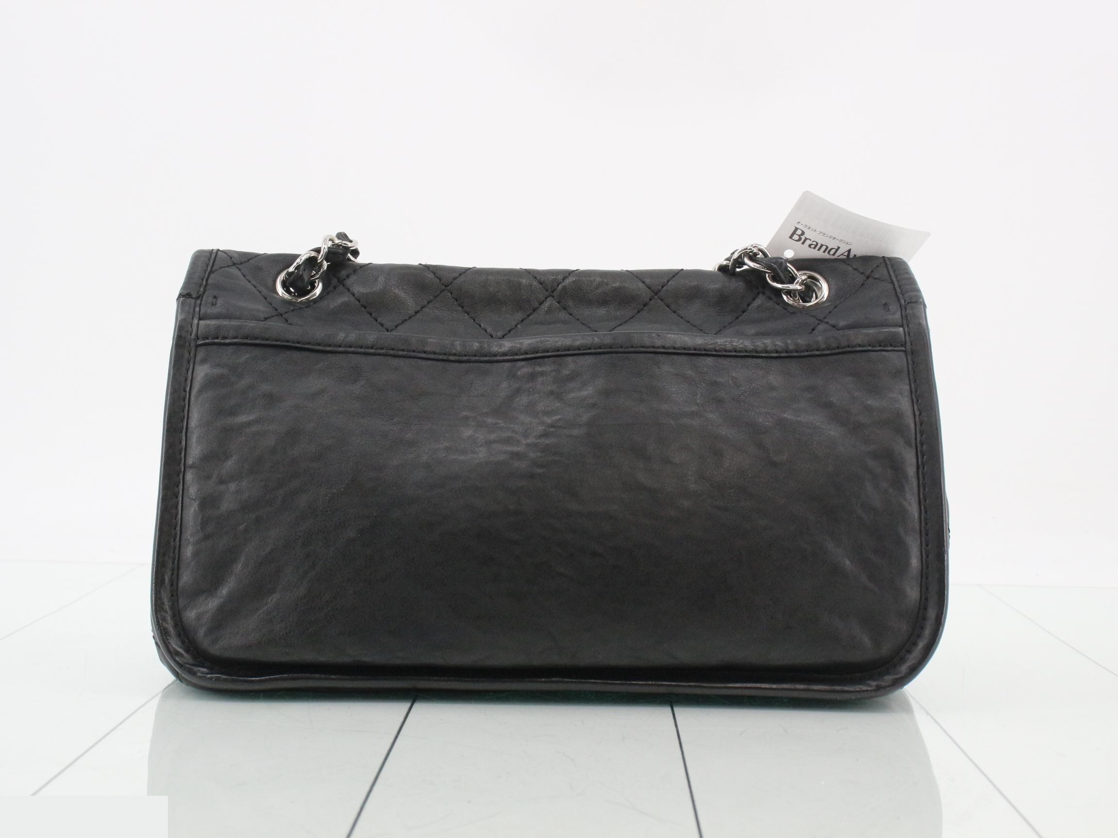 Leather Turnlock Double Chain Shoulder Bag — view 2