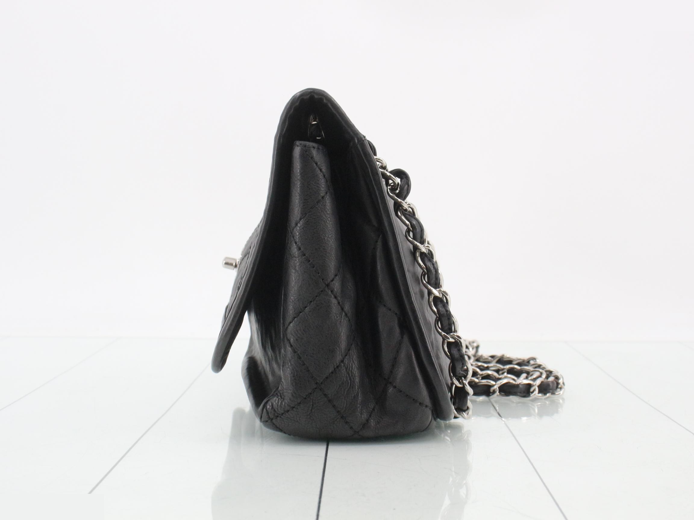 Leather Turnlock Double Chain Shoulder Bag — view 3