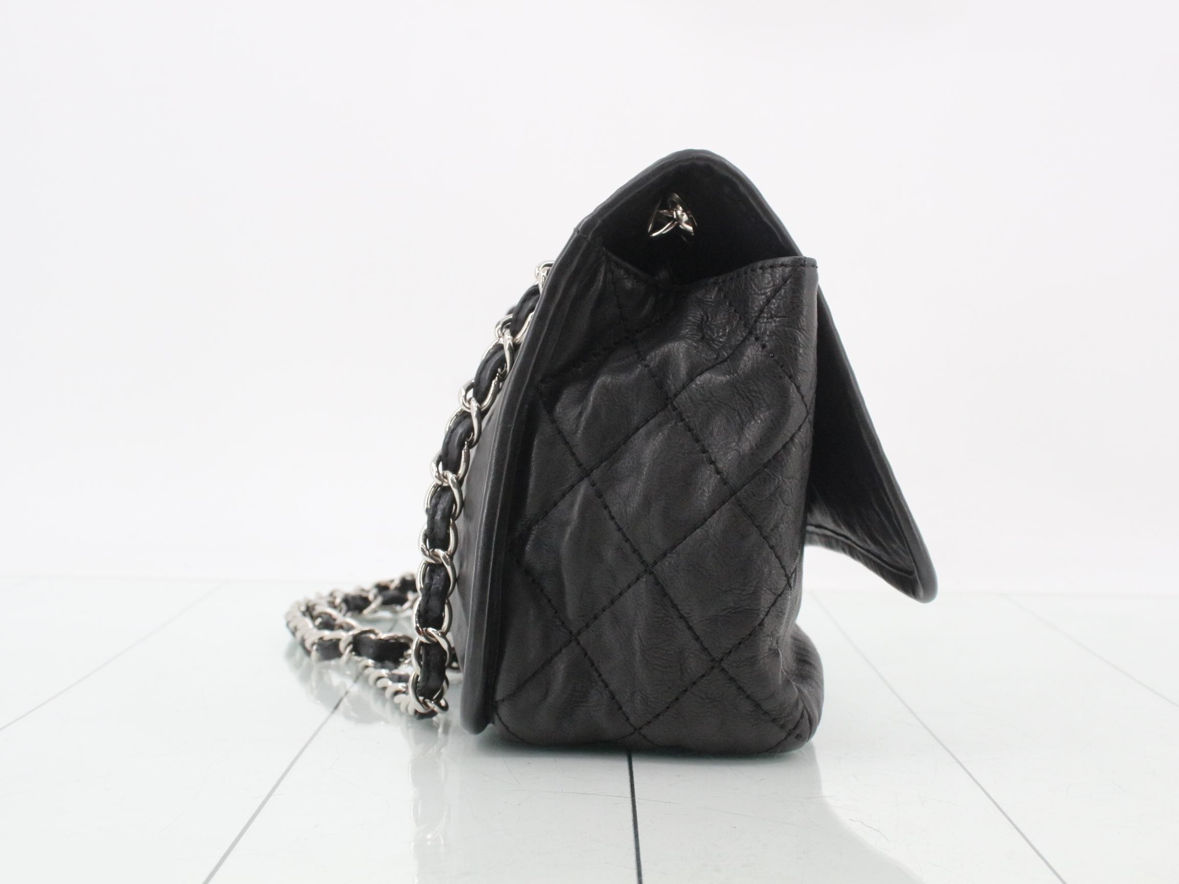Leather Turnlock Double Chain Shoulder Bag — view 4