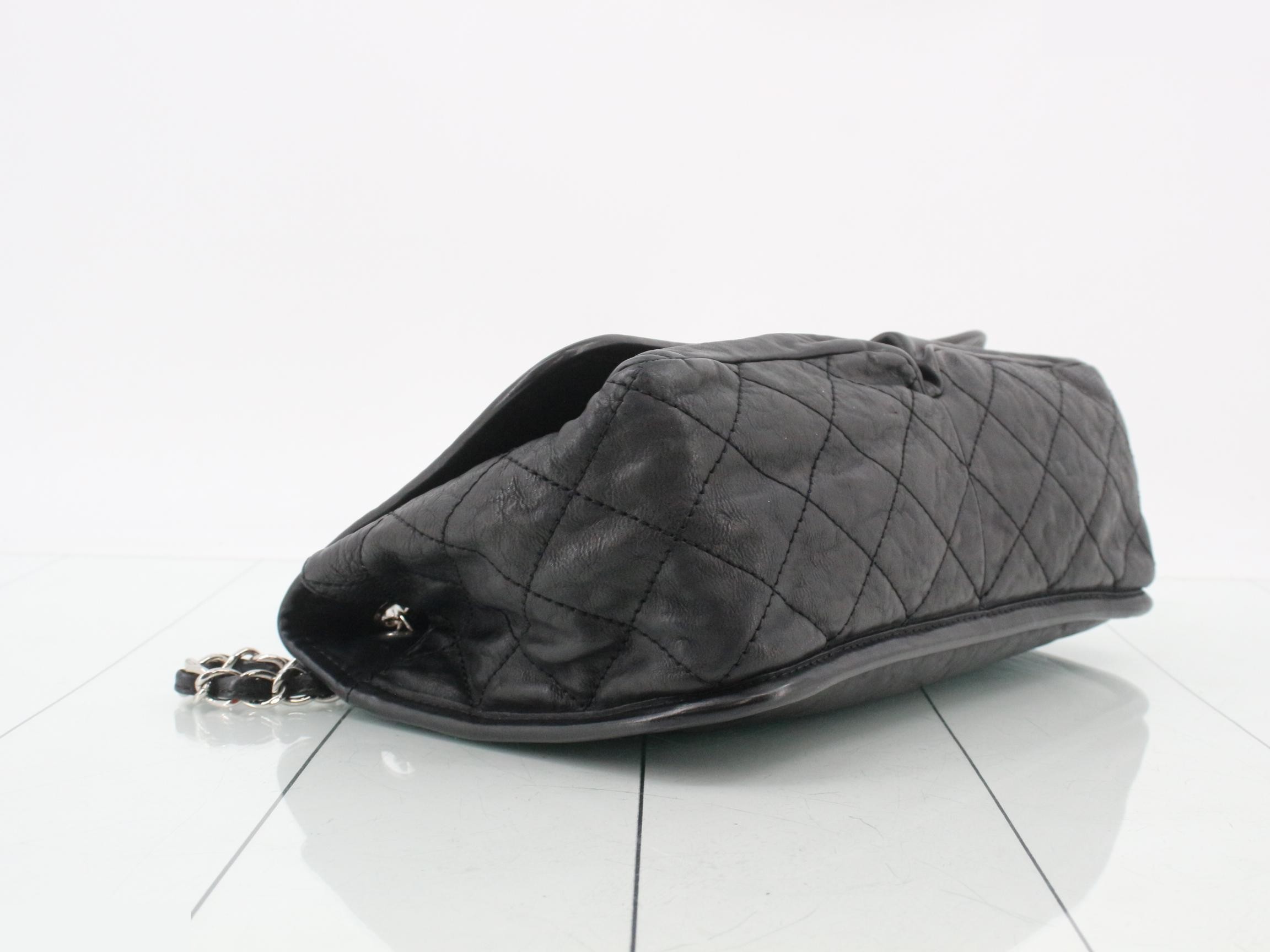 Leather Turnlock Double Chain Shoulder Bag — view 5