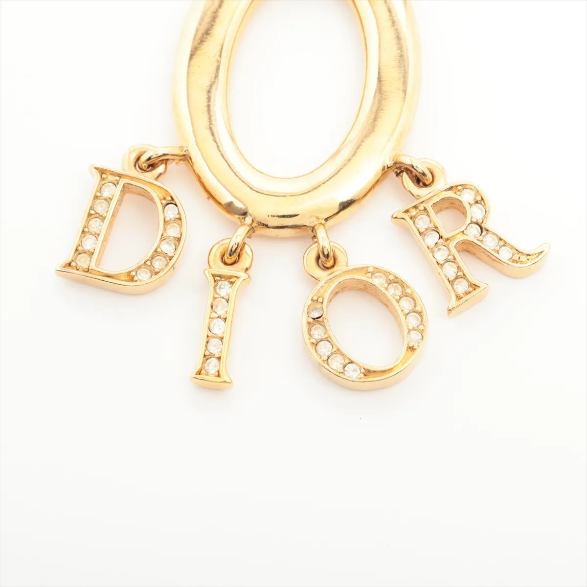 logo necklace GP x rhinestone gold dent — view 4