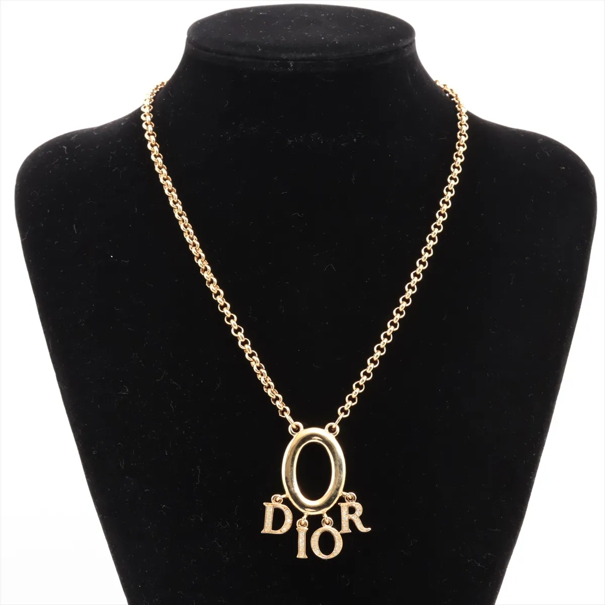 logo necklace GP x rhinestone gold dent — view 5