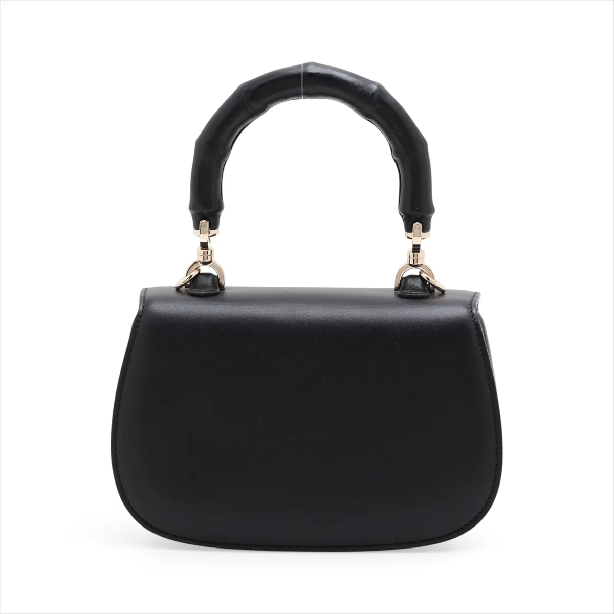 Bamboo Leather 2-Way Handbag, Black, 827815, with Mirror — view 2
