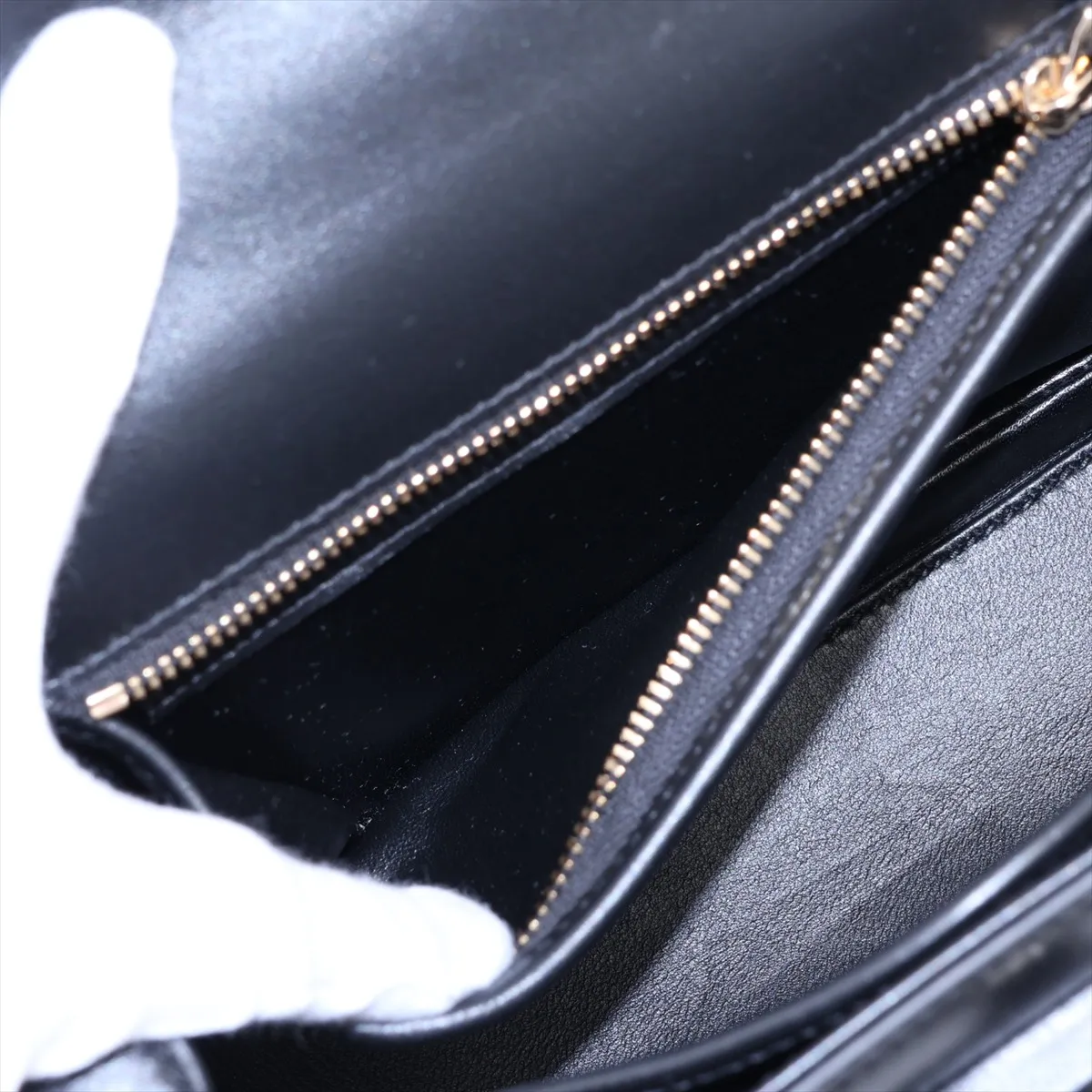 Bamboo Leather 2-Way Handbag, Black, 827815, with Mirror — view 9