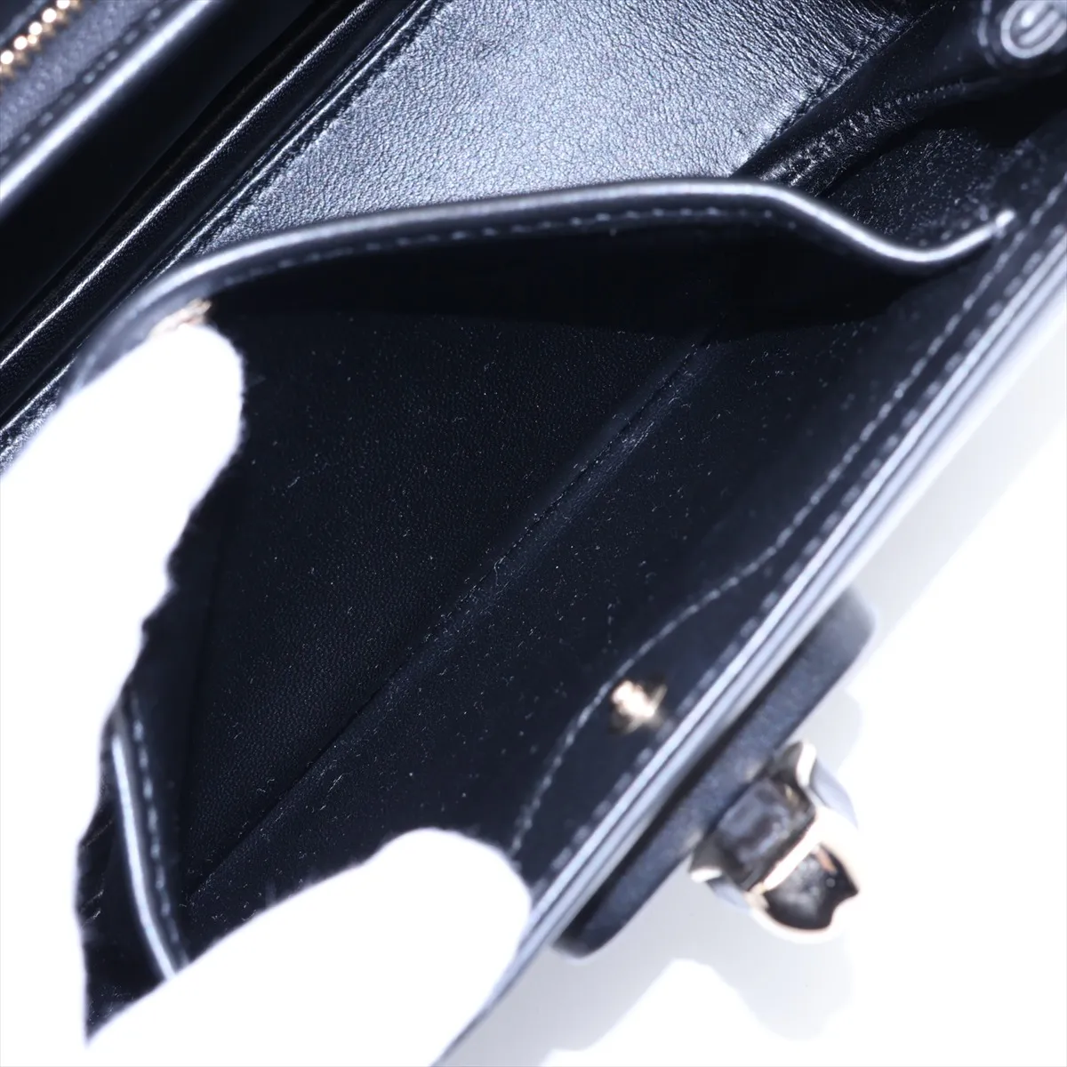 Bamboo Leather 2-Way Handbag, Black, 827815, with Mirror — view 10