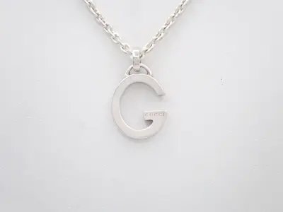 G logo necklace, SV925 / 19.8g, chain approx. 44cm