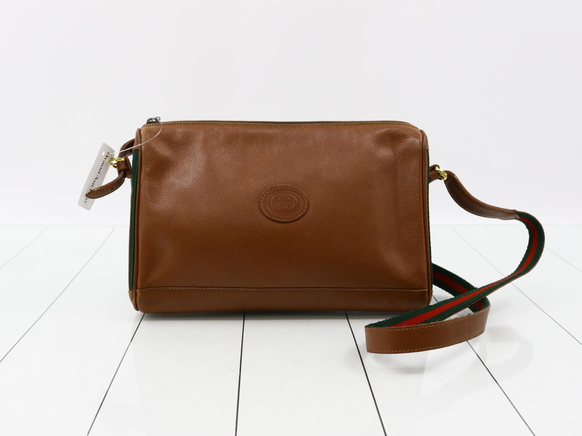 Old Gucci Sherry Line Leather Shoulder Bag