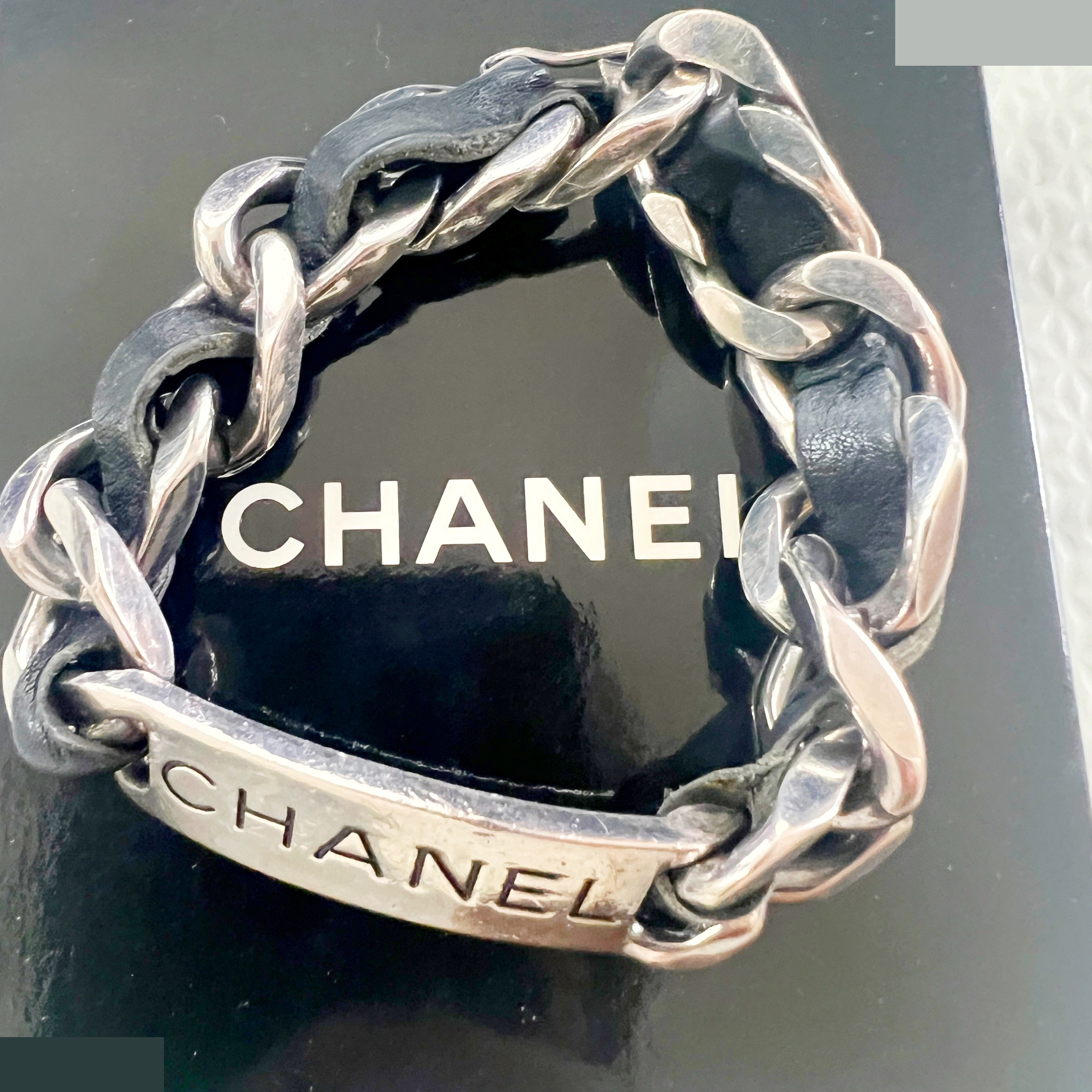 96P Logo Chain Quilted Leather Bracelet — view 2