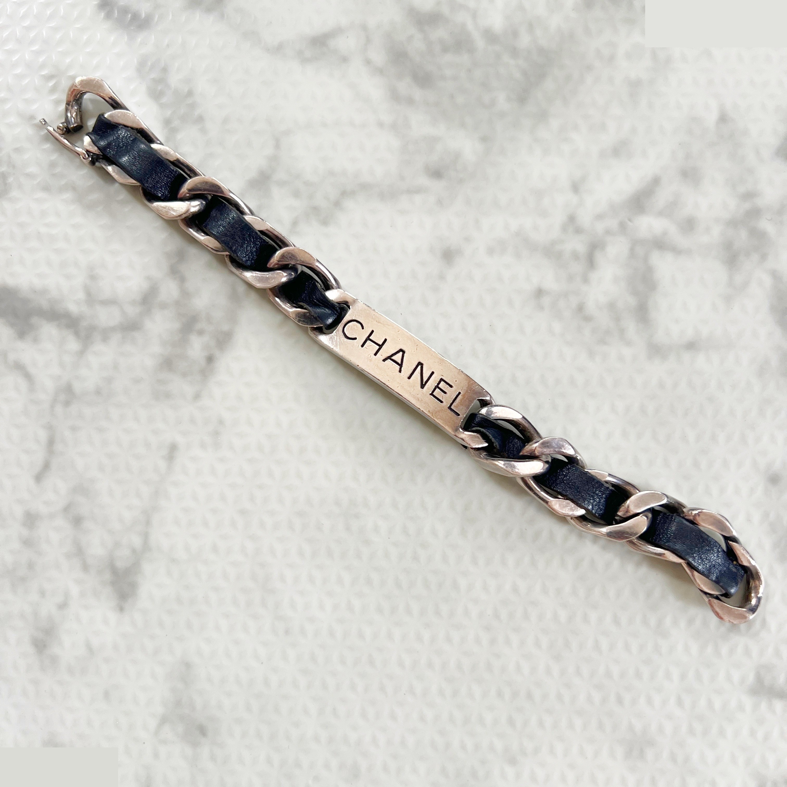 96P Logo Chain Quilted Leather Bracelet — view 5