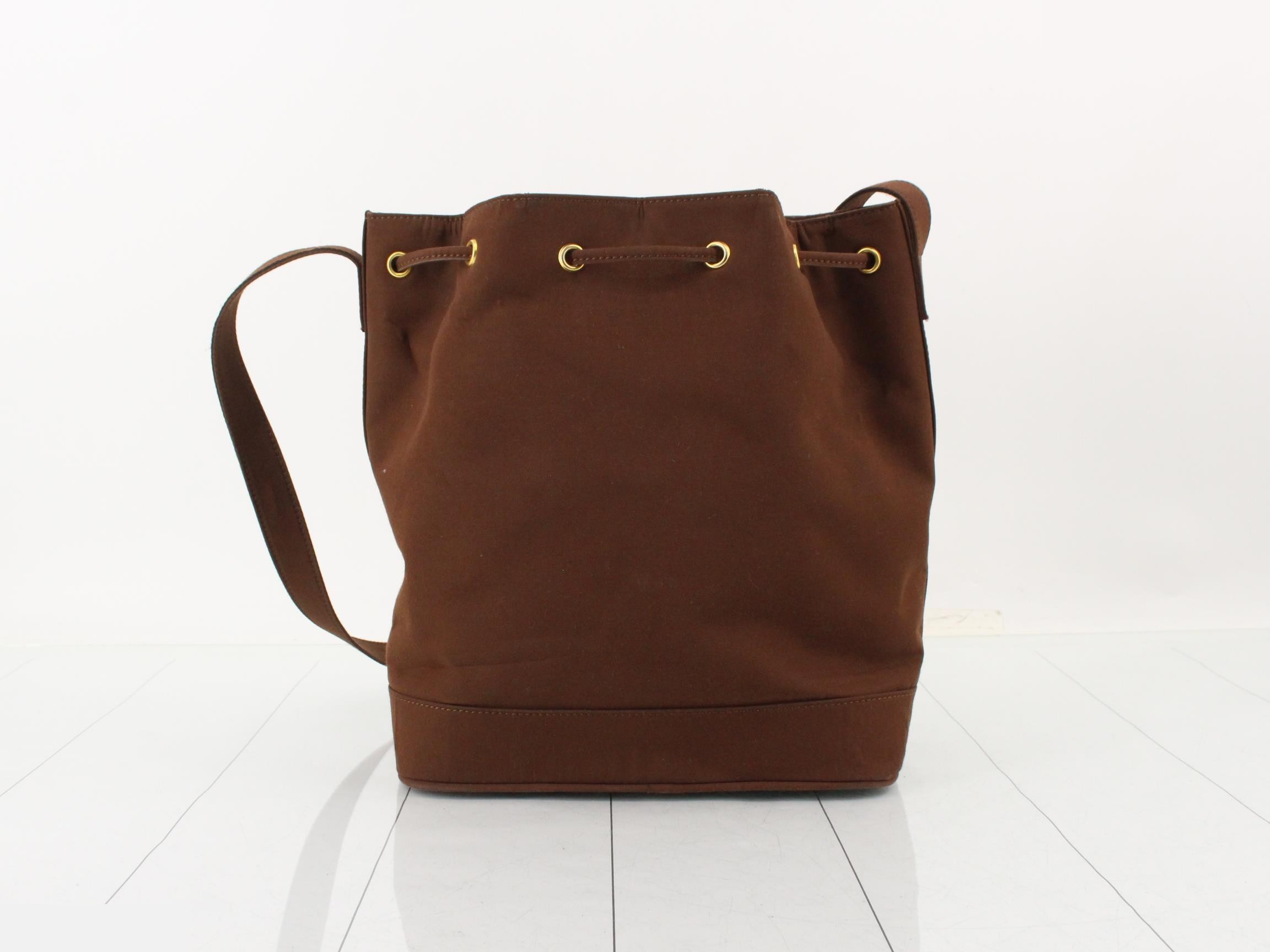 Drawstring bag, brown, W25 H27 D14 — view 2