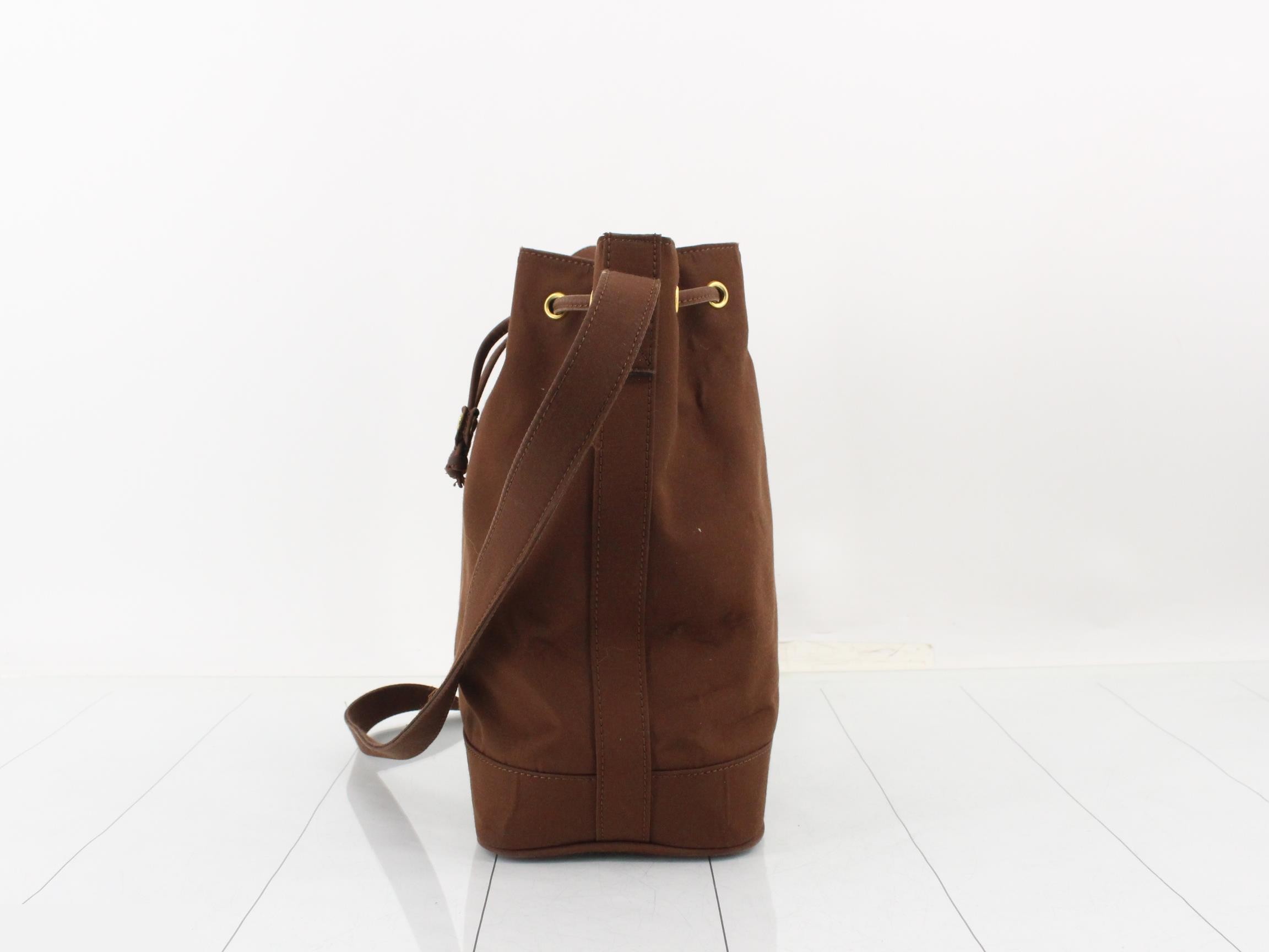 Drawstring bag, brown, W25 H27 D14 — view 3