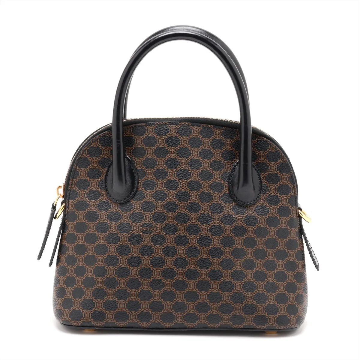 Macadam PVC x Leather 2-Way Handbag, Black x Brown