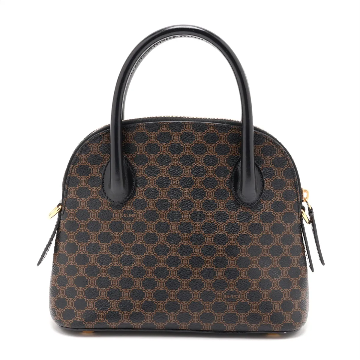 Macadam PVC x Leather 2-Way Handbag, Black x Brown — view 2