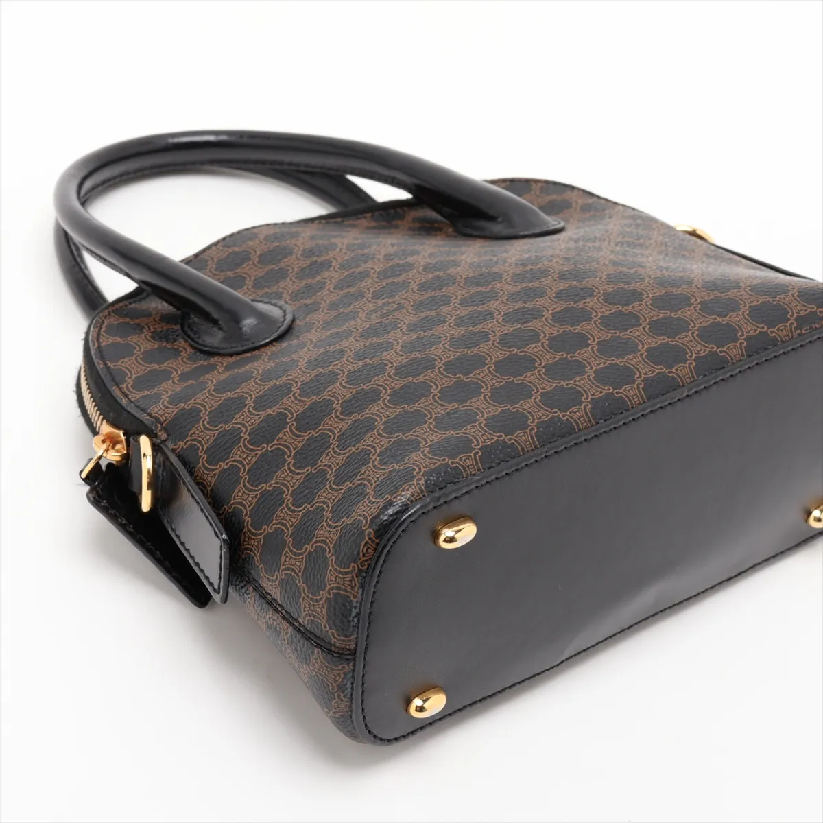 Macadam PVC x Leather 2-Way Handbag, Black x Brown — view 4