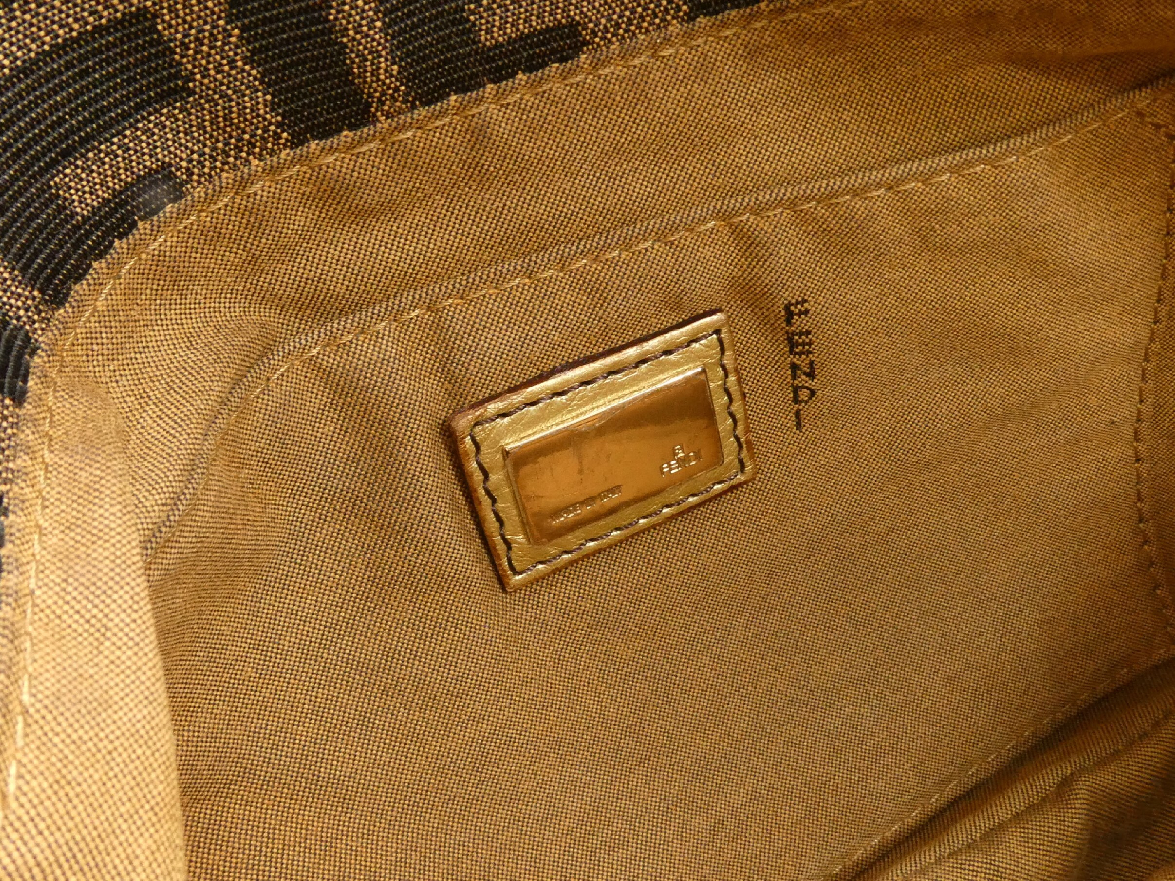 Zucca pattern canvas leather tote bag — view 8