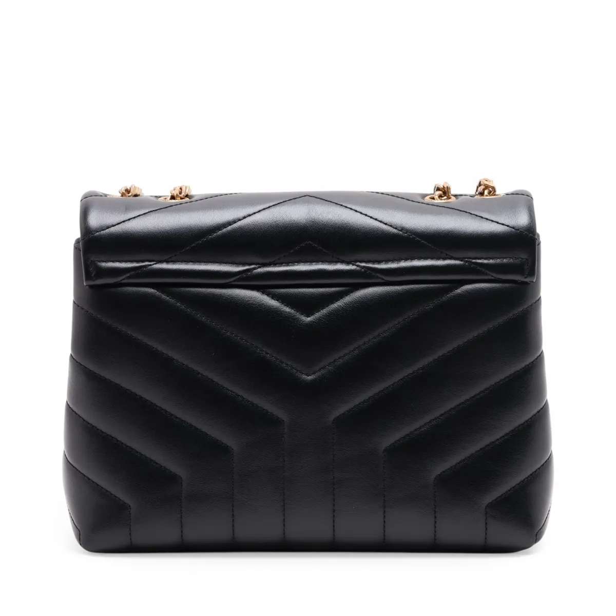 Loulou Leather Chain Shoulder Bag, Black, 494699 — view 2
