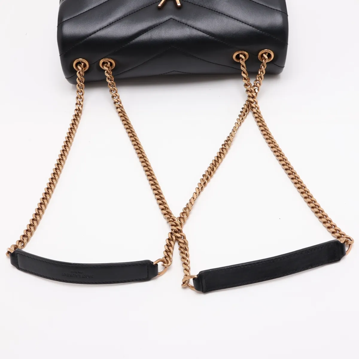 Loulou Leather Chain Shoulder Bag, Black, 494699 — view 5