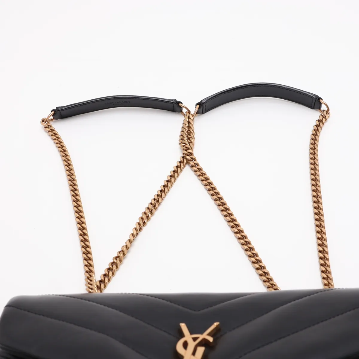 Loulou Leather Chain Shoulder Bag, Black, 494699 — view 6