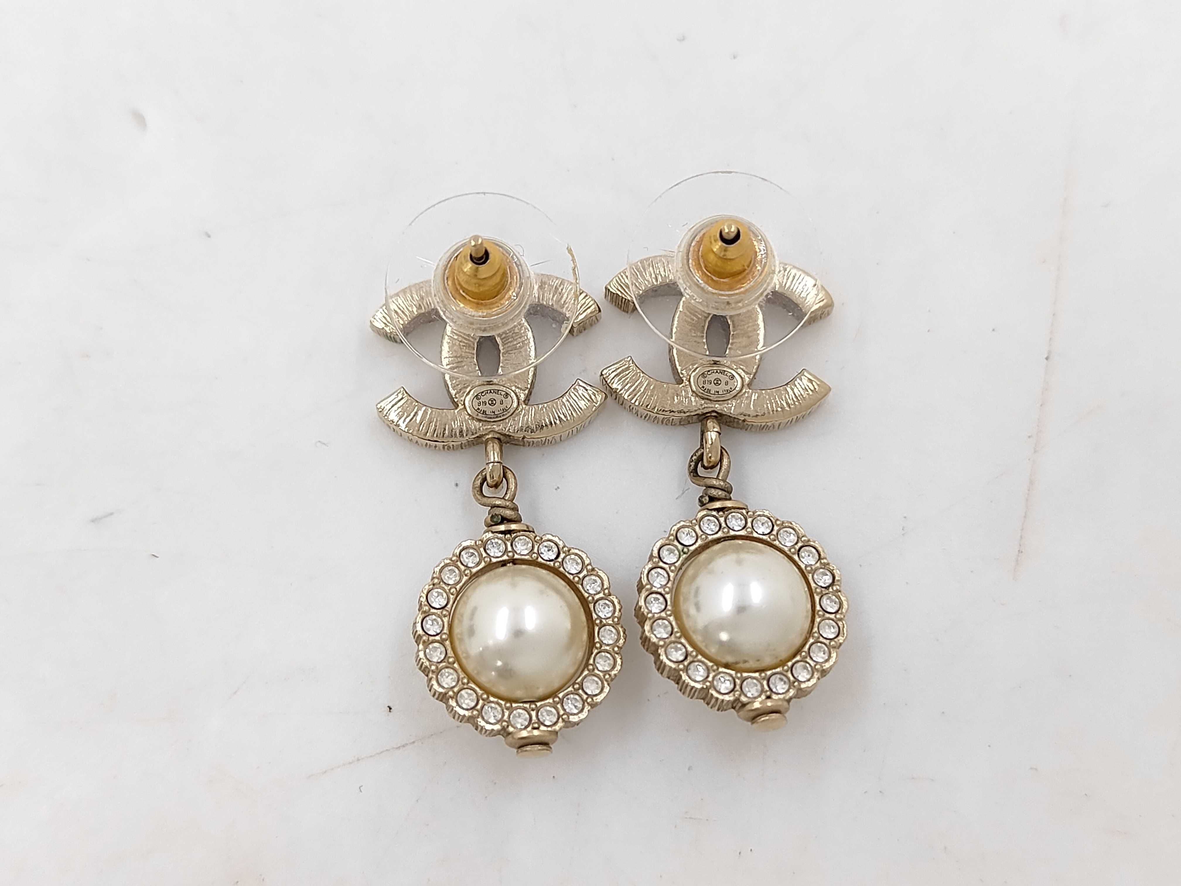 Coco Mark Faux Pearl Rhinestone Earrings — view 2