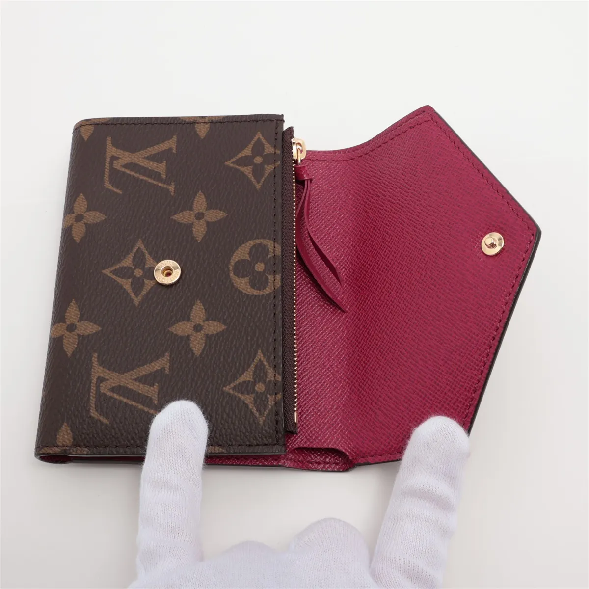 Monogram Portefeuille Victorine M41938 Fuchsia Compact Wallet (RFID detected) — view 3