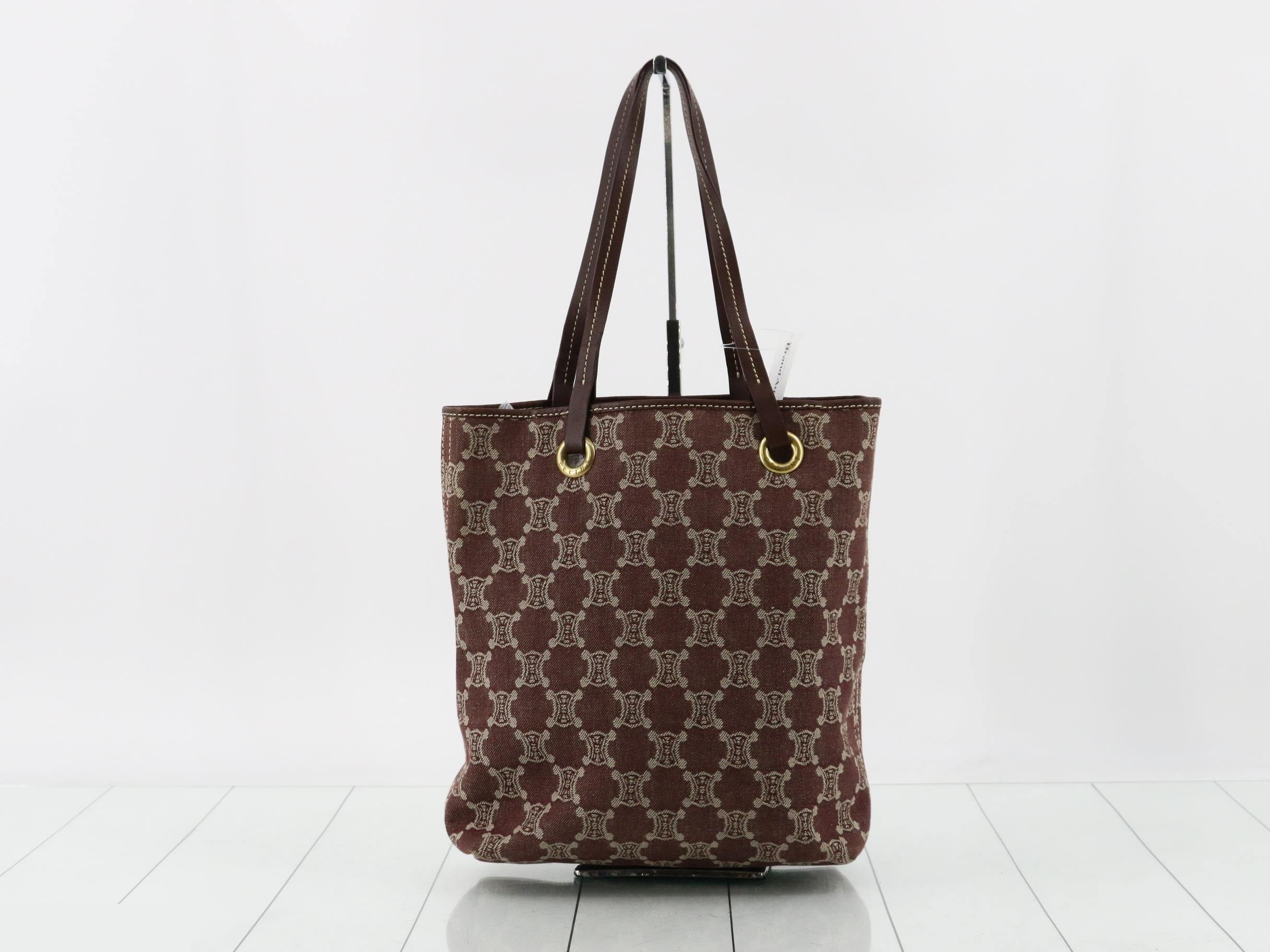 Macadam Shopper Tote, Denim, Bordeaux, 26 x 31 x 10 cm — view 2