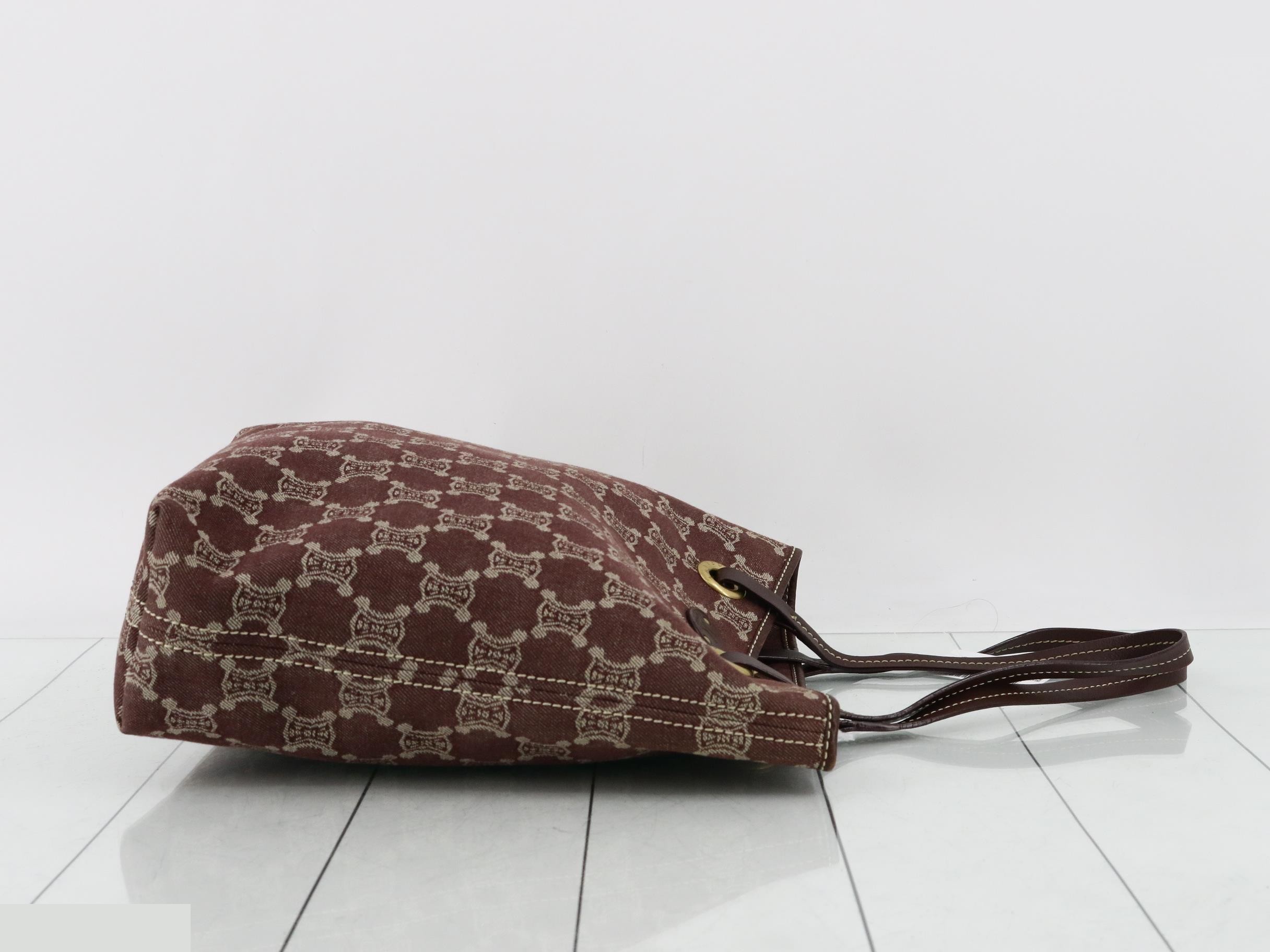 Macadam Shopper Tote, Denim, Bordeaux, 26 x 31 x 10 cm — view 3