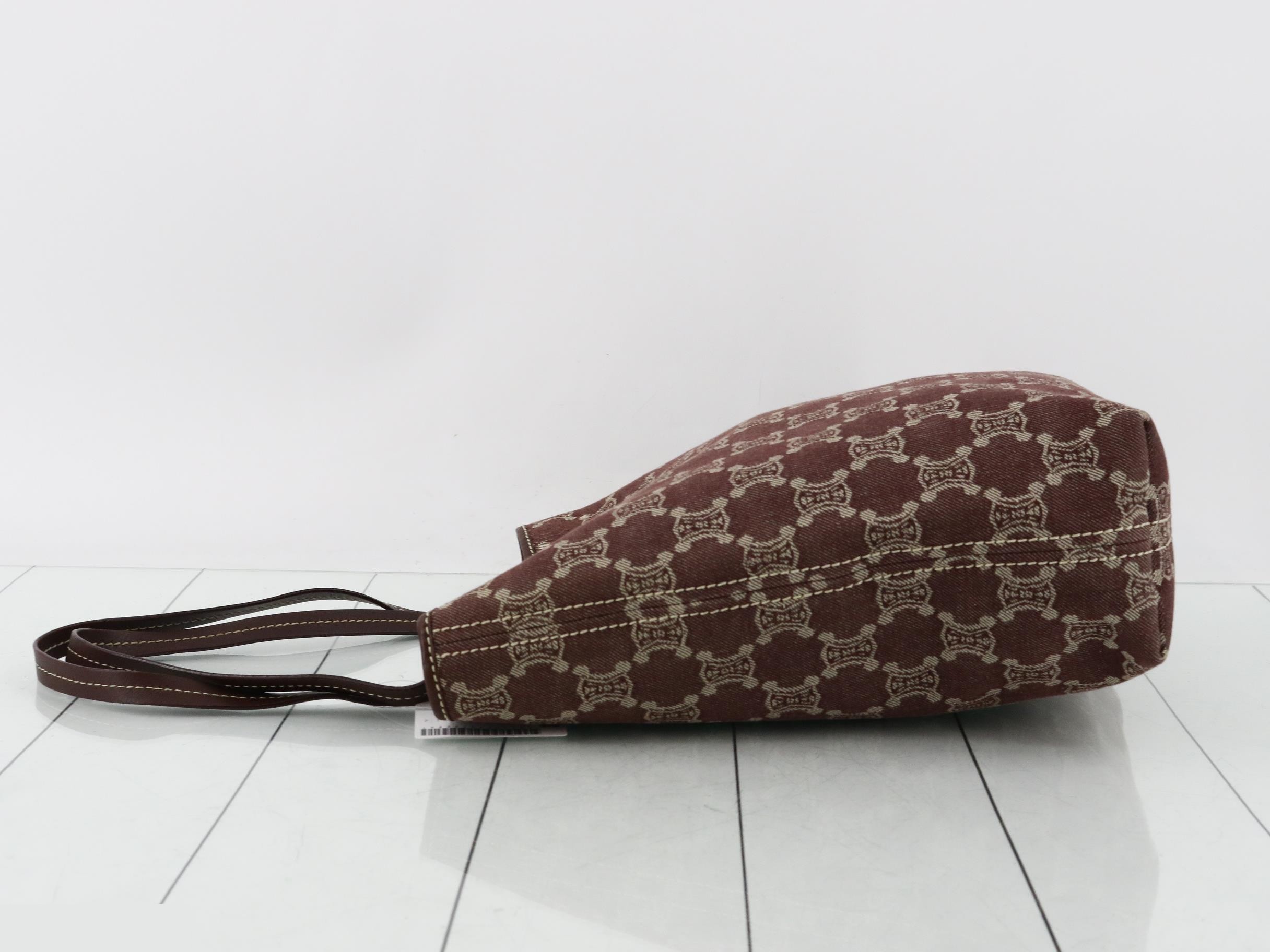 Macadam Shopper Tote, Denim, Bordeaux, 26 x 31 x 10 cm — view 4