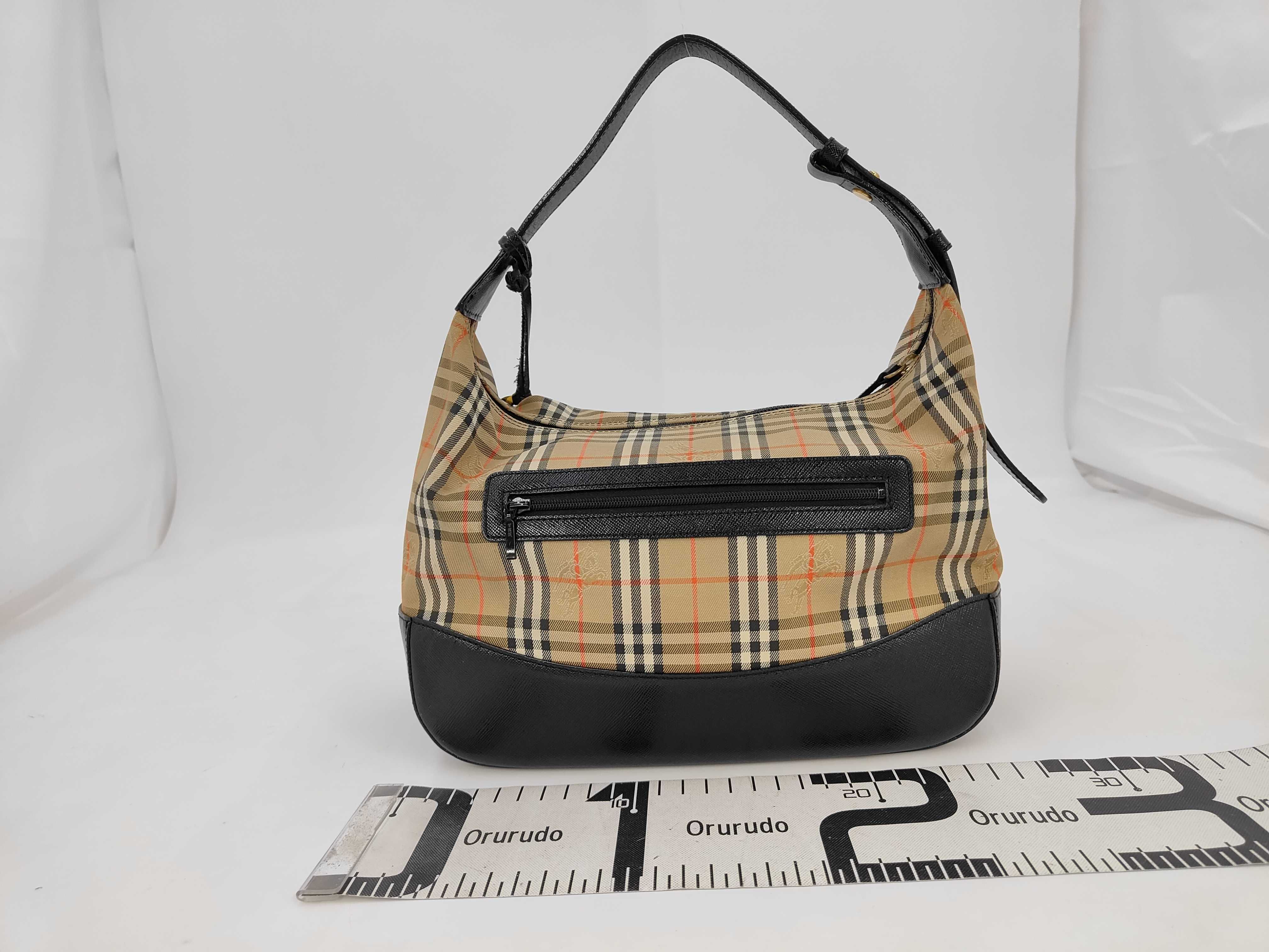 Nova Check Handbag, One-Shoulder Bag, Canvas, Enamel, Beige Shoulder Bag — view 2