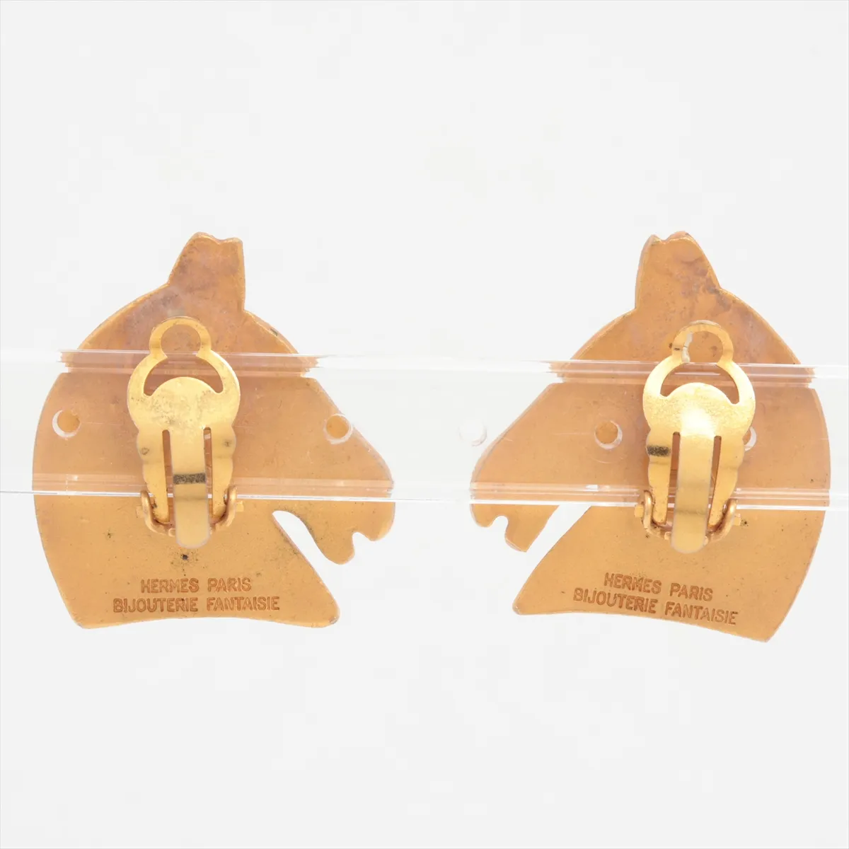 Cheval earrings (for both ears) GP gold dents — view 2