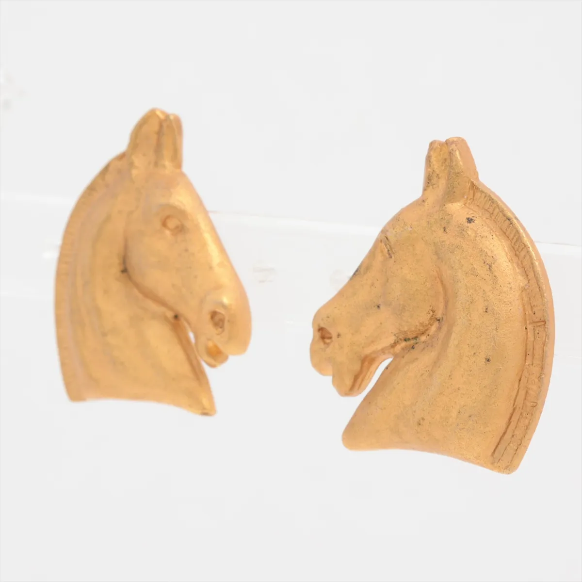 Cheval earrings (for both ears) GP gold dents — view 3