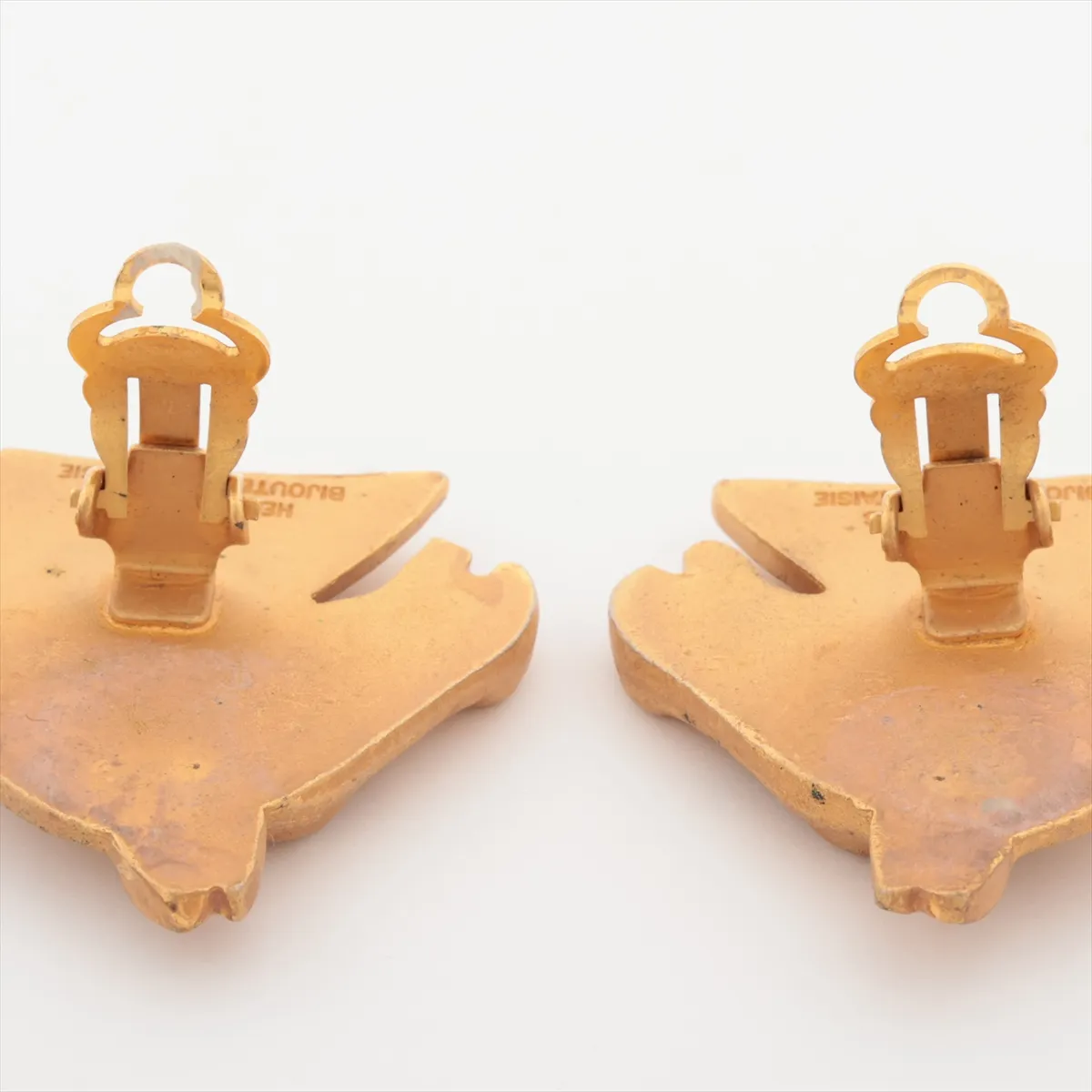 Cheval earrings (for both ears) GP gold dents — view 4