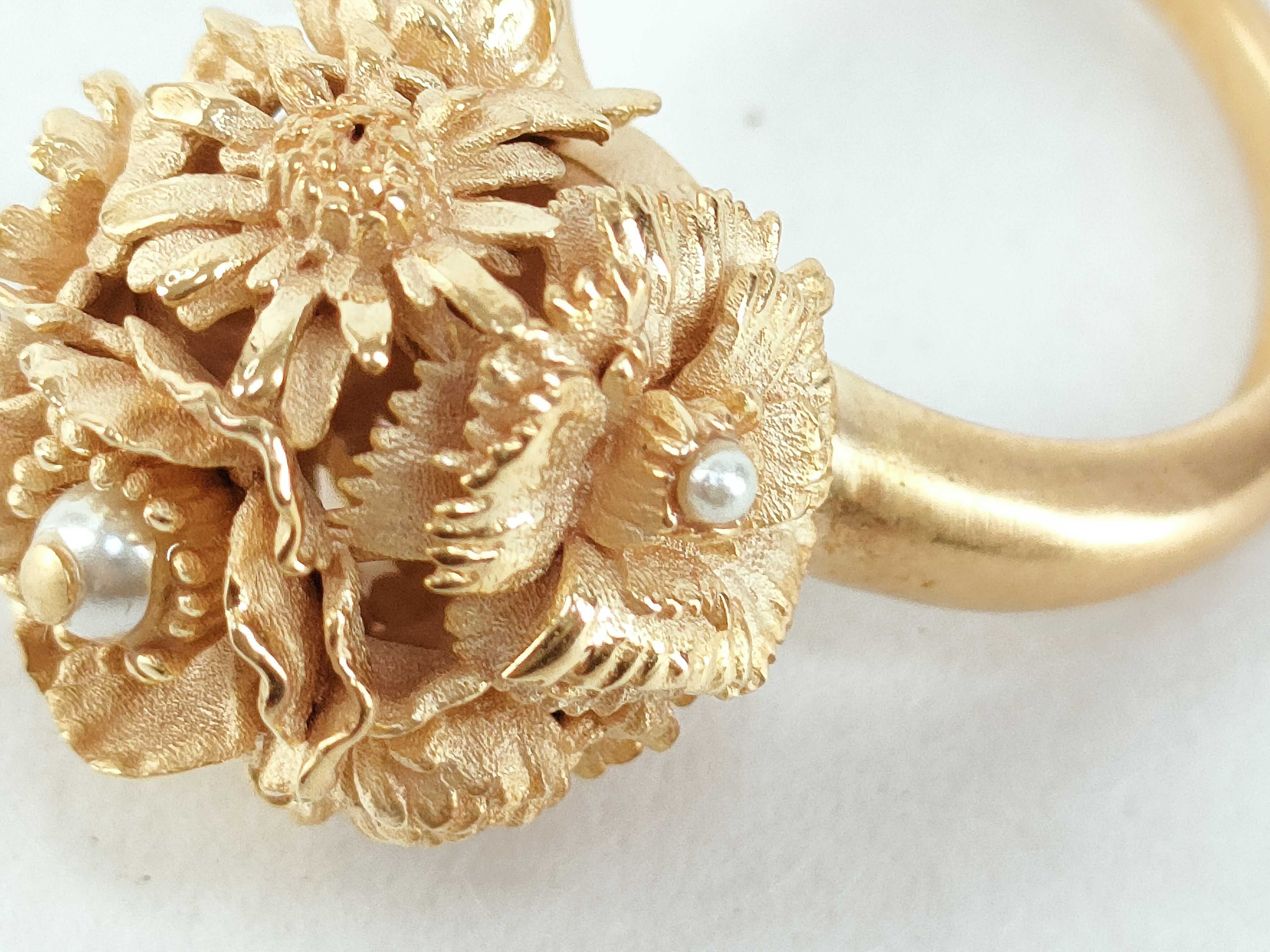 Flower Pearl Ring, Size L — view 7