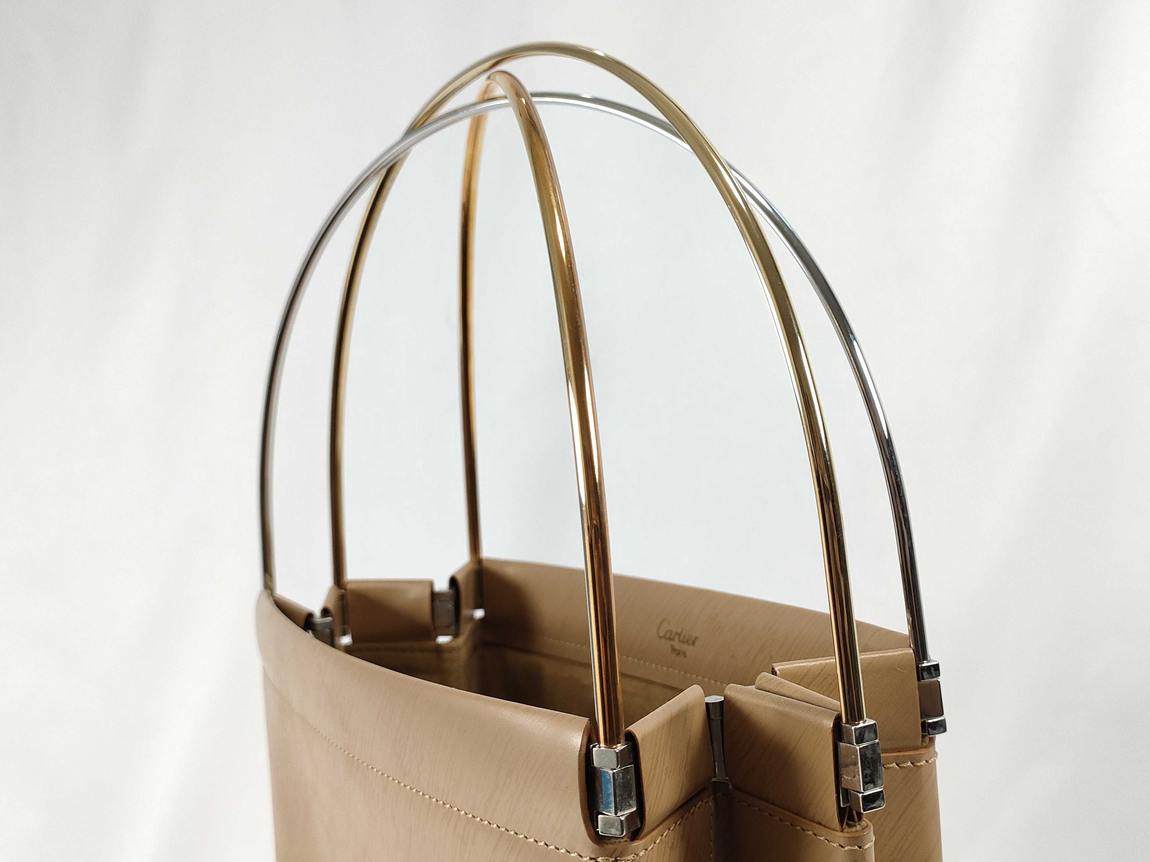 Trinity Leather Handbag, Brown — view 14