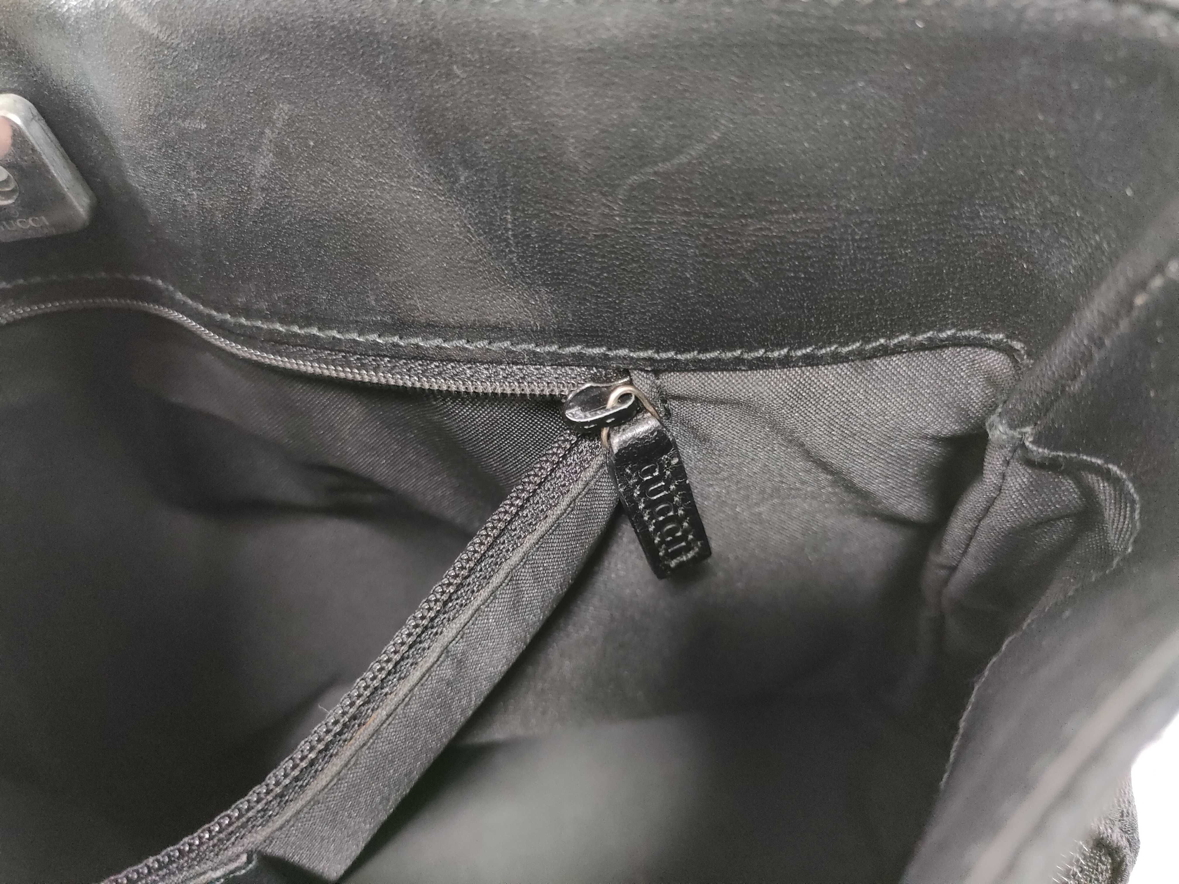 GG Canvas Handbag with Front Pocket, Black Tote Bag — view 12