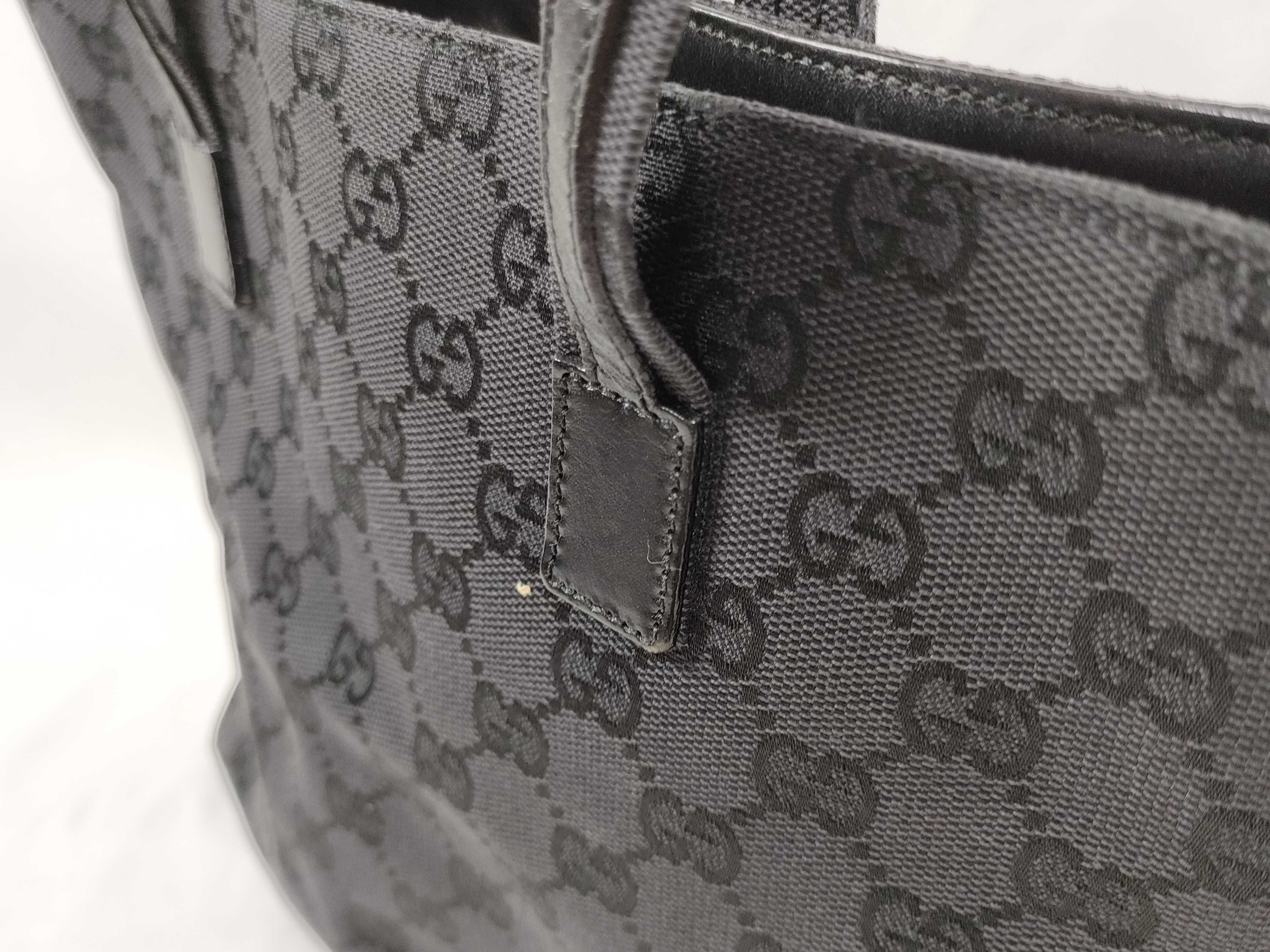 GG Canvas Handbag with Front Pocket, Black Tote Bag — view 4