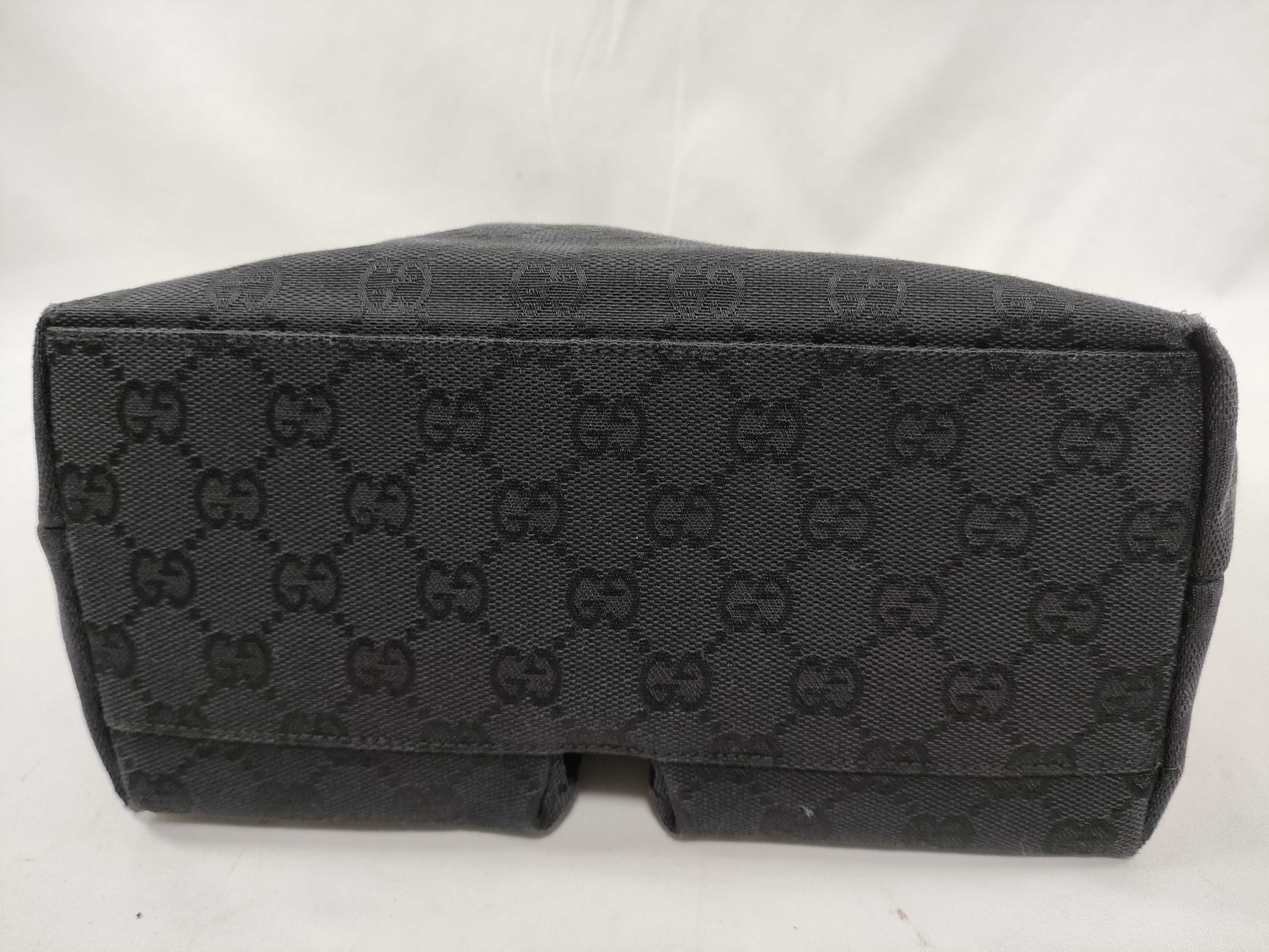 GG Canvas Handbag with Front Pocket, Black Tote Bag — view 6